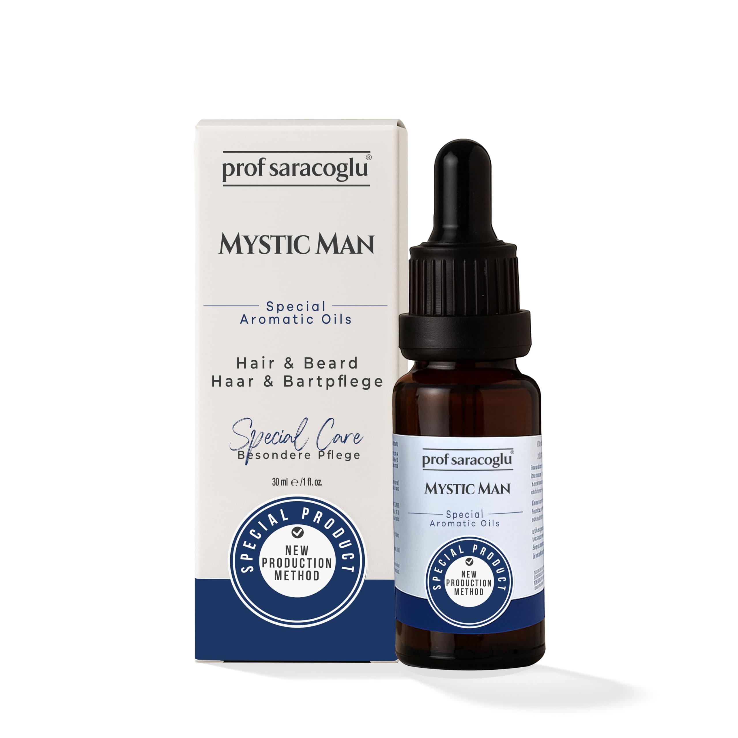 Prof Saracoglu Mystic Man Hair Regrowth Oil  Black Seed & Garlic Blend, Beard & Hair Growth Oil for Men & Women, Pure Aromath
