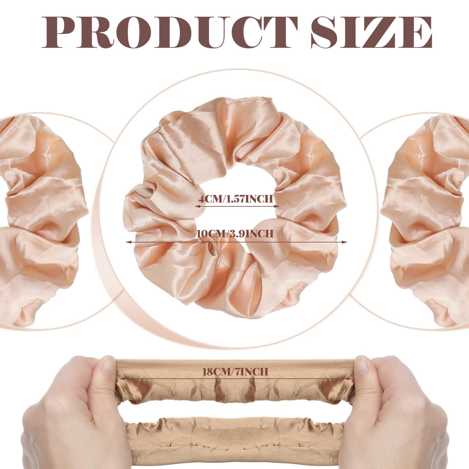 Gengxin 80 Pieces Silk Hair Scrunchies Satin Ties Elastic Bands Large Satin Ponytail Silk Holders Vintage Hair Ties Accessories