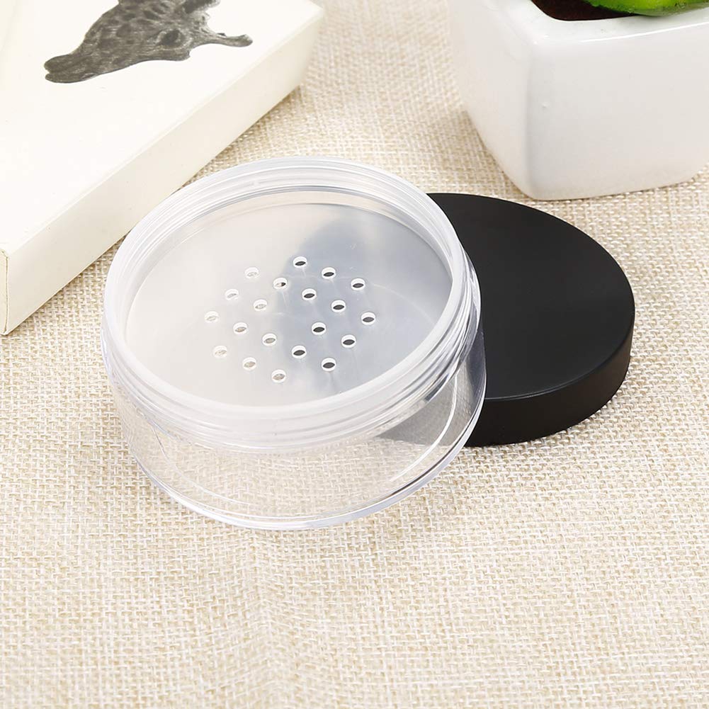 Akoak Capacity 50 Ml(1.69 Oz) Empty Reusable Plastic Loose Powder Compact Container Diy Makeup Powder Case With Sifter And Lined
