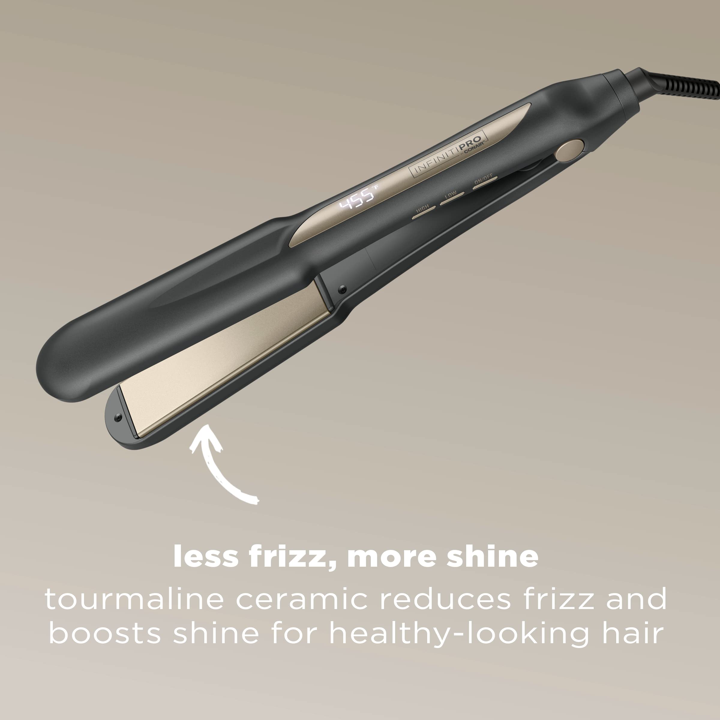 INFINITIPRO BY CONAIR Tourmaline Ceramic Flat Iron, 1 1/4-inch Digital Hair Straightener