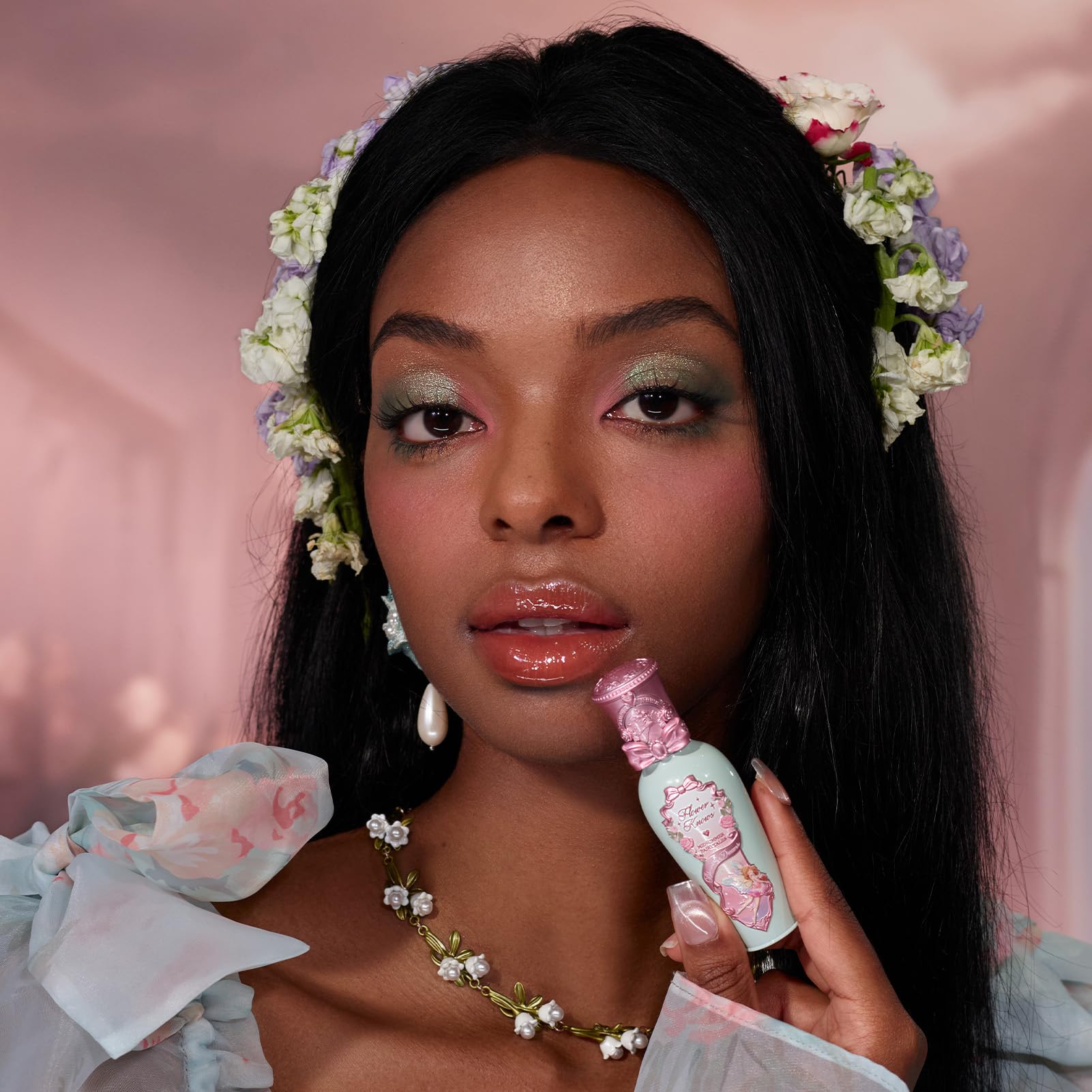 Flower Knows Midsummer Fairytales Lip Gloss-Glowy Moisturizing Coating Lip Lacquer-Hydrating Tinted Lip Oil For Girls&Women-Vega