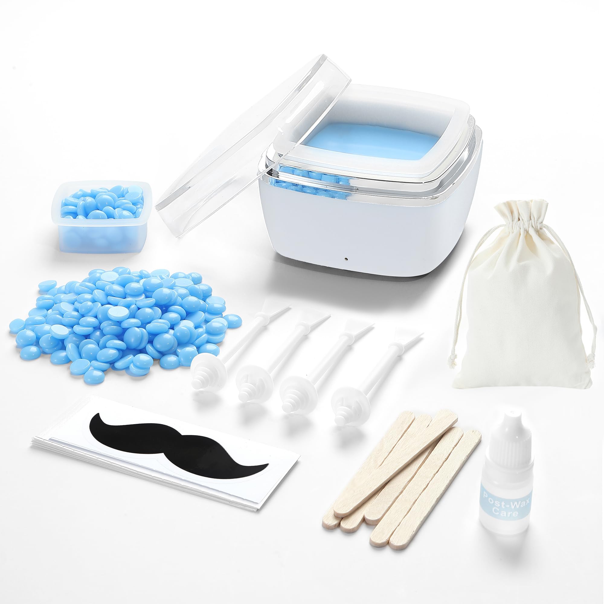 Nose Wax Kit - Portable Wax Warmer for Hair Removal with 100g Bens, 10 Applicators, 30 Nose Hair Sticks 1 Silicone Pots, Melt Wa