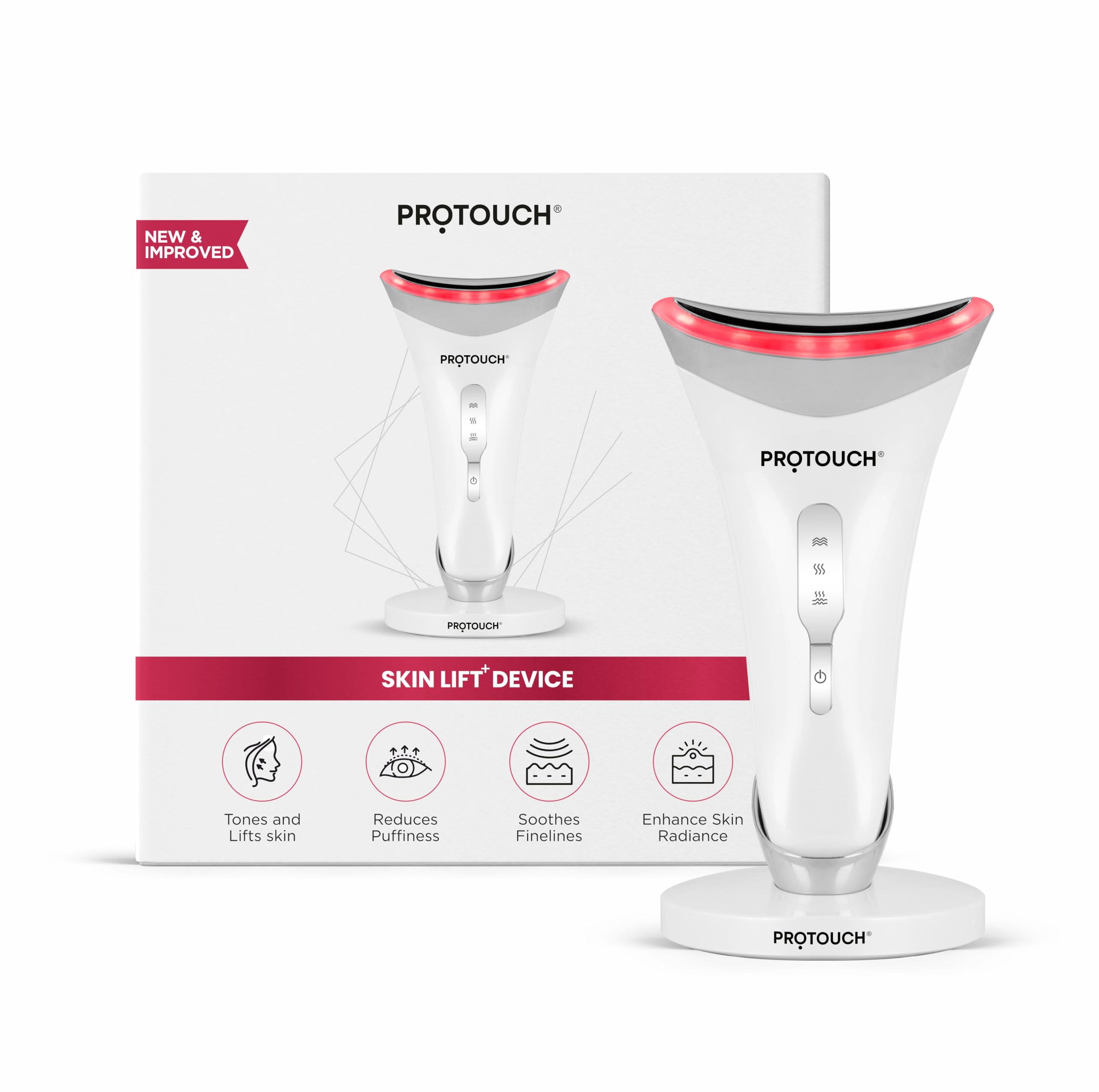 Protouch Skin Lift Device | For Fine Line & Wrinkles | Reduces Puffiness & Anti Ageing | Bright & Firm Skin | Portable | For All