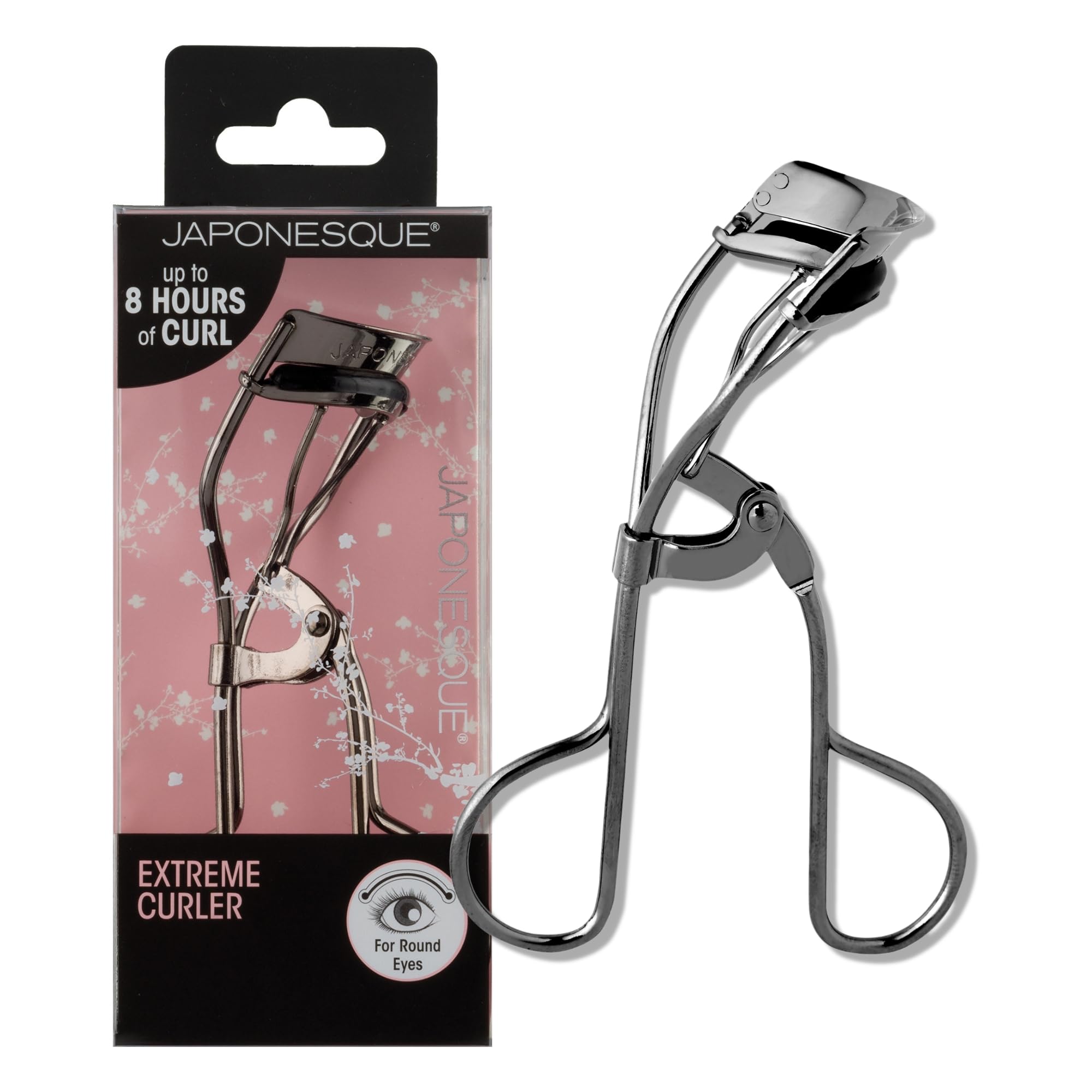 JAPONESQUE Extreme Lash Curler  Scissor Comfort Handle, Deep Curl, Keeps Lashes Curled for 8 Hours, High Arch Design, for Natur