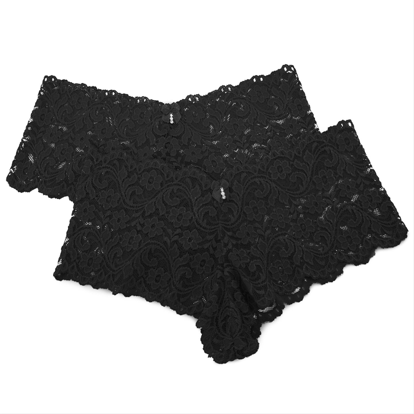 Smart  Sexy Womens Signature Lace cheeky Panty 2 Pack, Black HueBlack Hue, 10