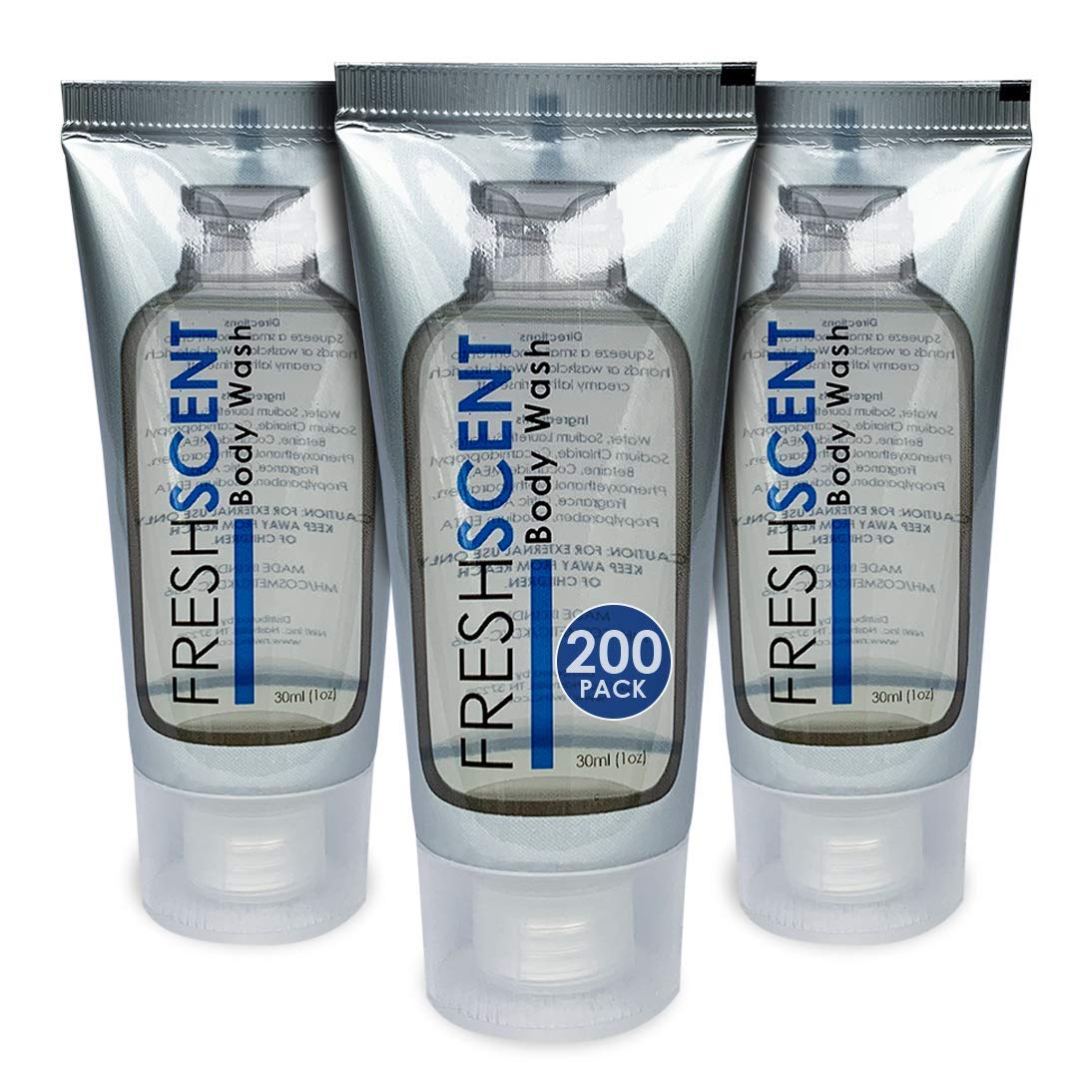 Freshscent Body Wash 1Oz (200 Pack) Hotel Travel Size, Bulk Amenities And Toiletries For Hospitality