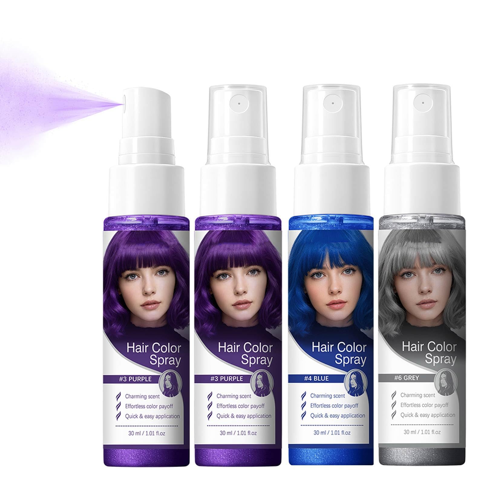 3 Colors Temporary Hair Color Spray, Root Touch Up Hair Color Spray, OneTime Use Washable Hairs Dye Mist, SweatResistant & Nat