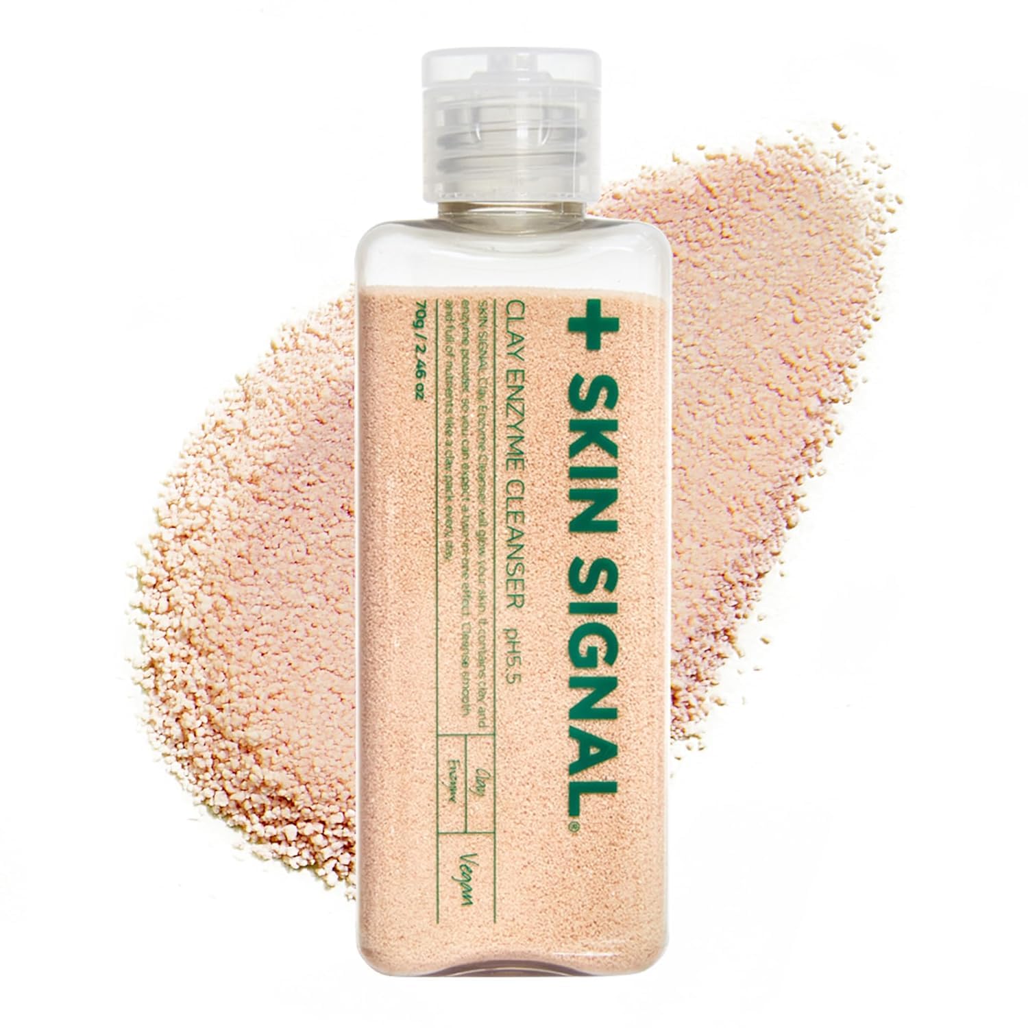 SKIN SIGNAL Pink Clay Enzyme Cleanser, Blackhead Remover Powder Cleanser, Deep Pore Cleansing with BHA, Gentle Exfoliating Face 