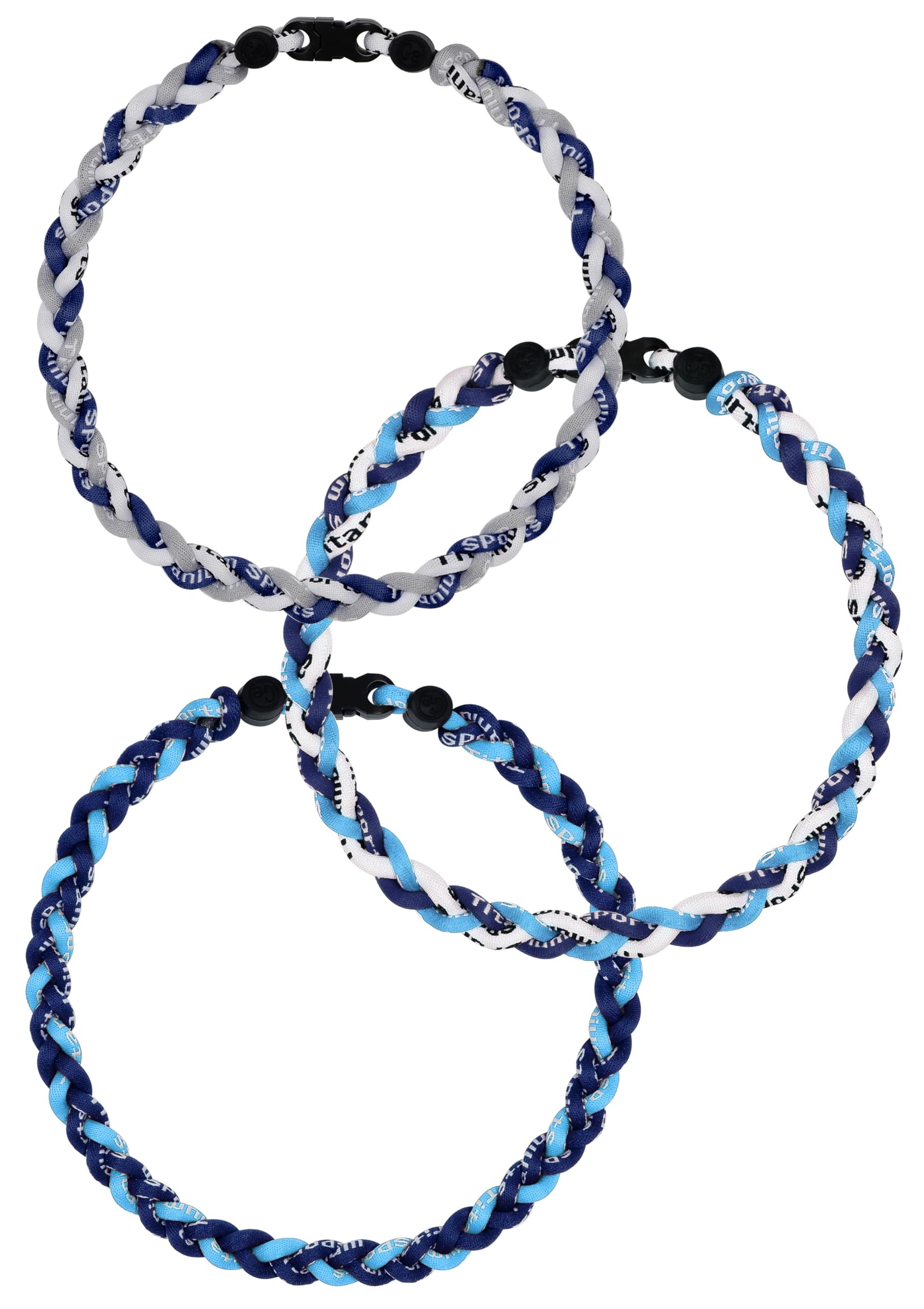 SUPBOMM 3 pcs Baseball Rope Necklaces, League Team Colors Braided Necklace, Baseball Team Gifts, Rays