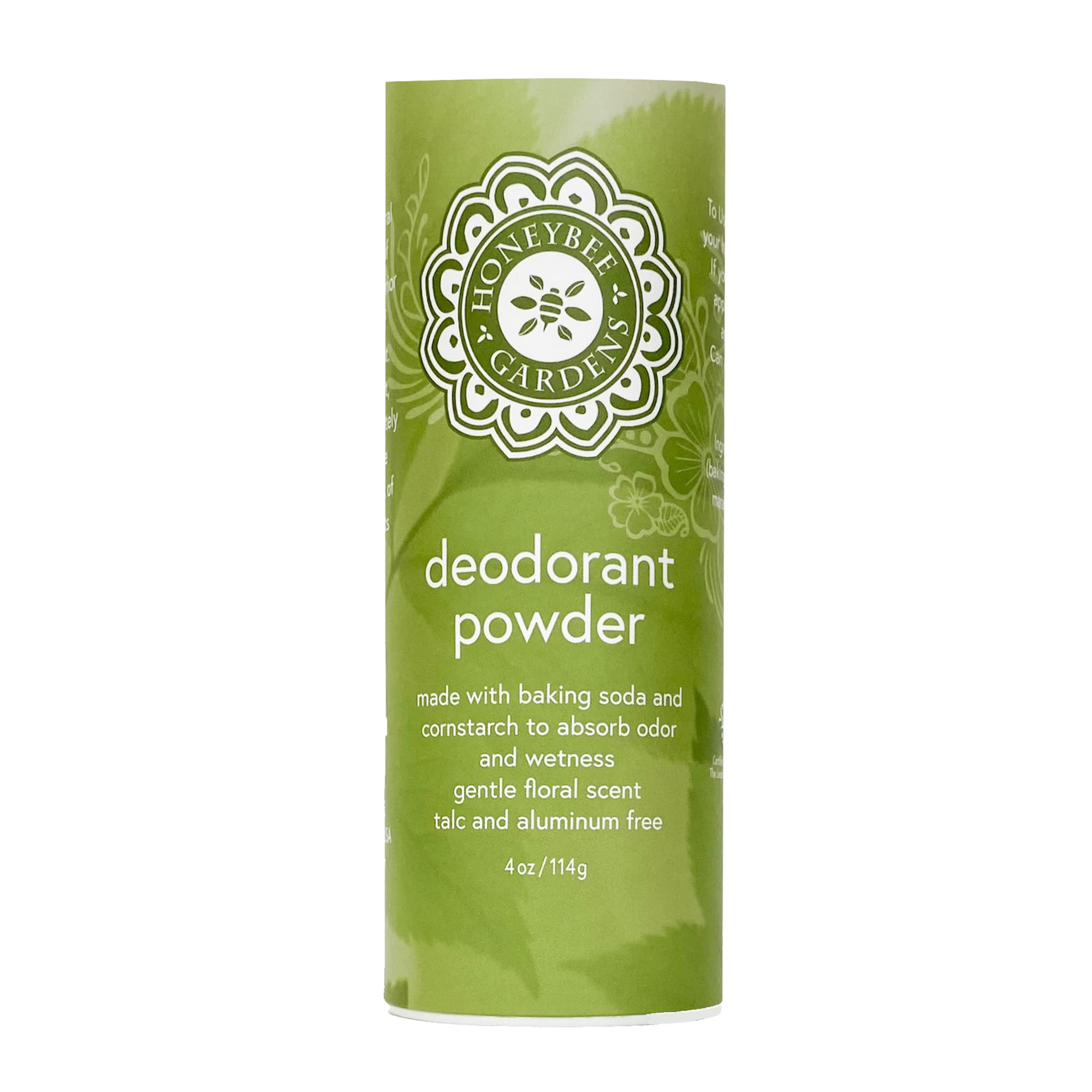 Honeybee Gardens Deodorant Powder, For Men And Women, With Baking Soda And Cornstarch, Talc-Free, Aluminum-Free, Multi-Use, Vega