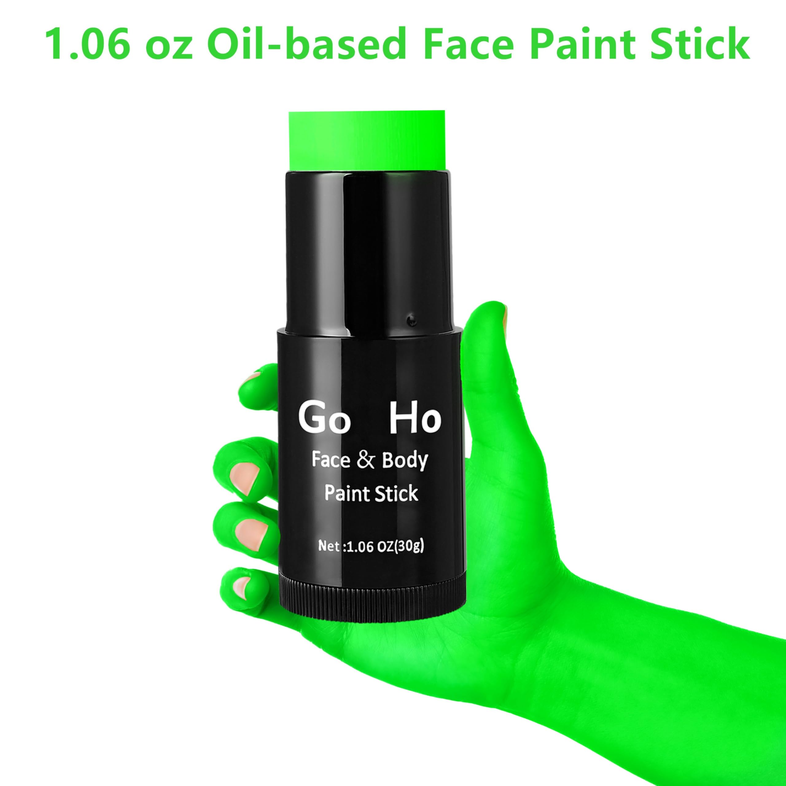 Go Ho Cream-Blendable Amazon Green Face Paint Stick (1.06 Oz),Full-Coverage Amazon Green Body Paint Stick For Adults Children Ha
