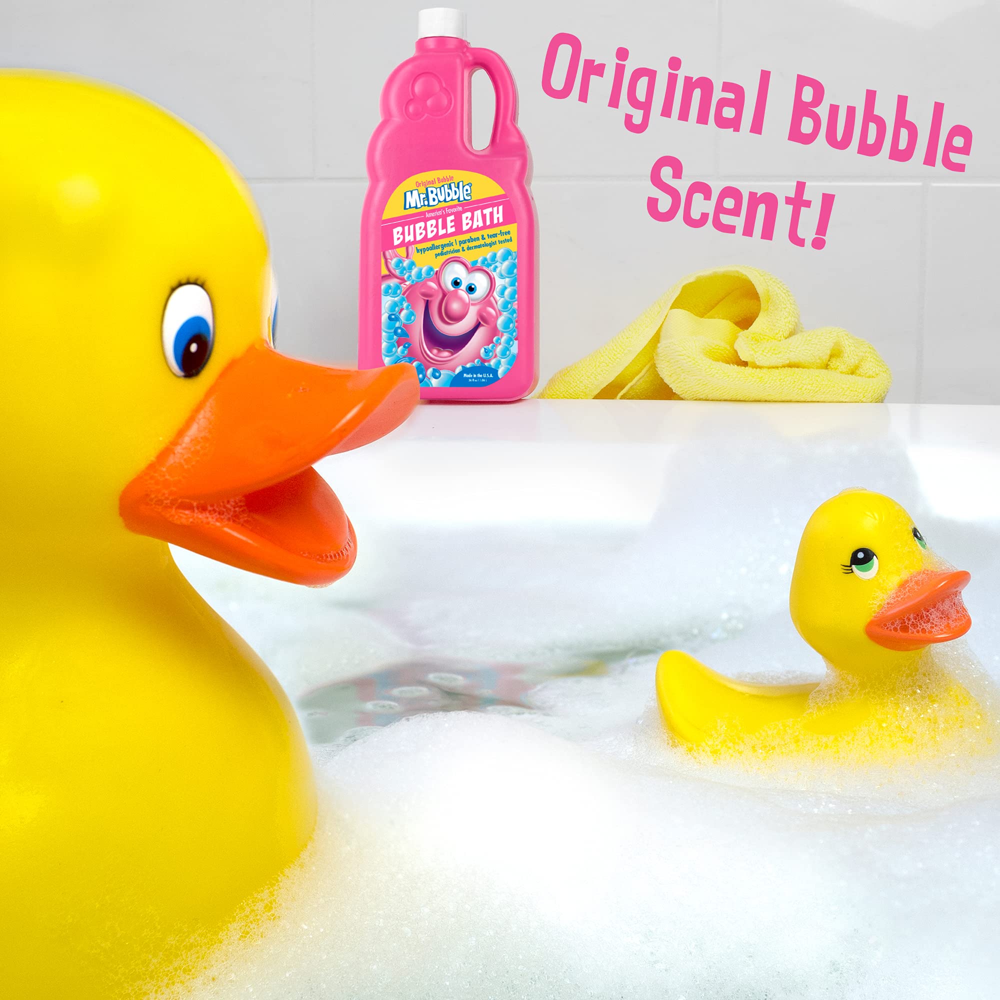 Mr. Bubble Original Bubble Bath - Hypoallergenic, Tear Free Bubble Bath Solution Makes Big Long Lasting Bubbles For Kids, Toddle