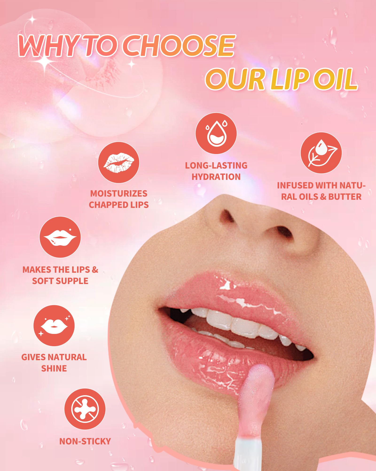 Sumeitang 3Pcs Hydrating Lip Oil Set