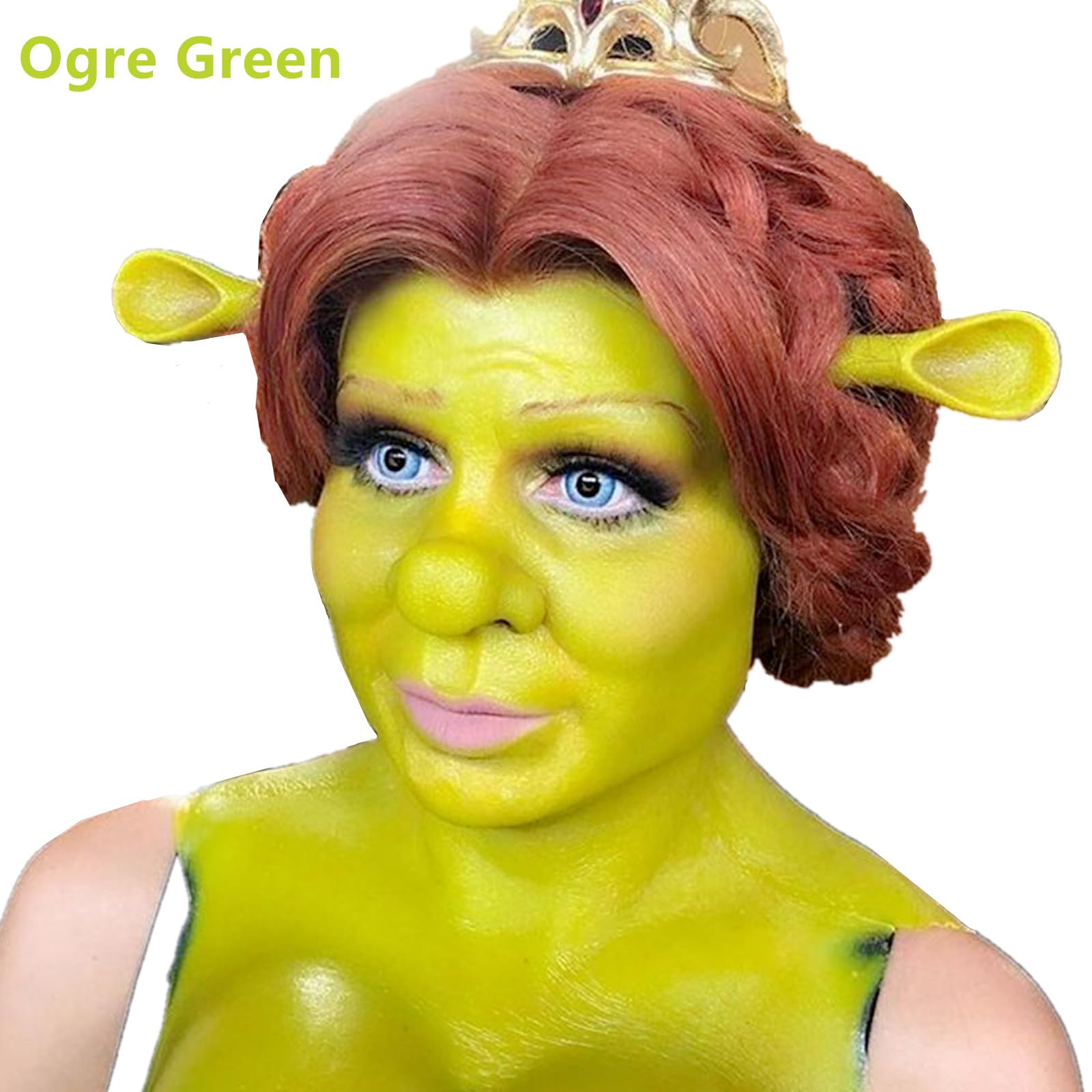 Go Ho Ogre Green Face Body Paint Washable(2.37Oz,70Ml),Water Based Cream Ogre Green Face Paint And Body Paint,Halloween Costumes