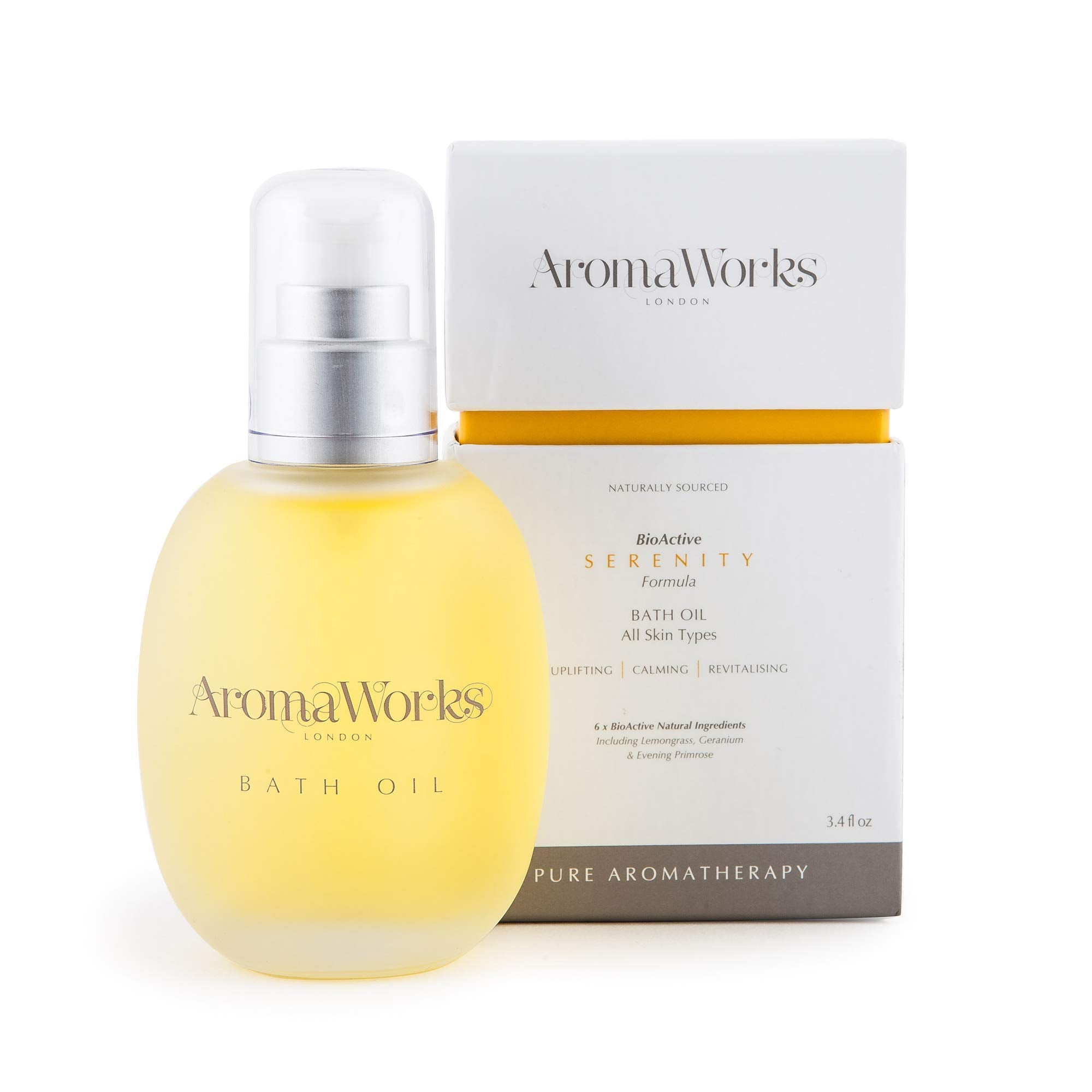 Aromaworks Serenity Bath Oil - 100% Pure Essential Oils - Soothes Away Stress - Uplifts And Energizes Mind - Leaves Skin Nourish