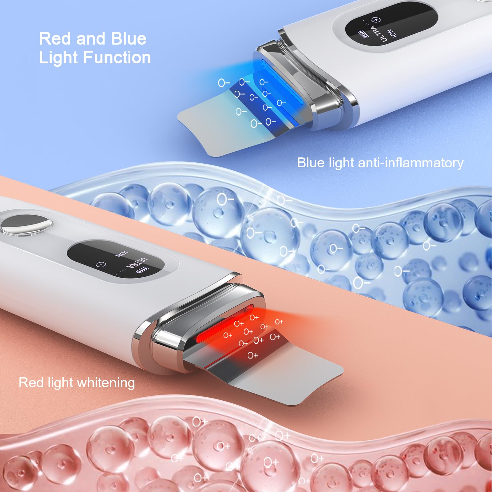 Skin Scrubber Face Skin Spatula Facial Scrubber Spatula Blackhead Remover Tools With 4 Modes, Lcd Display, Waterproof