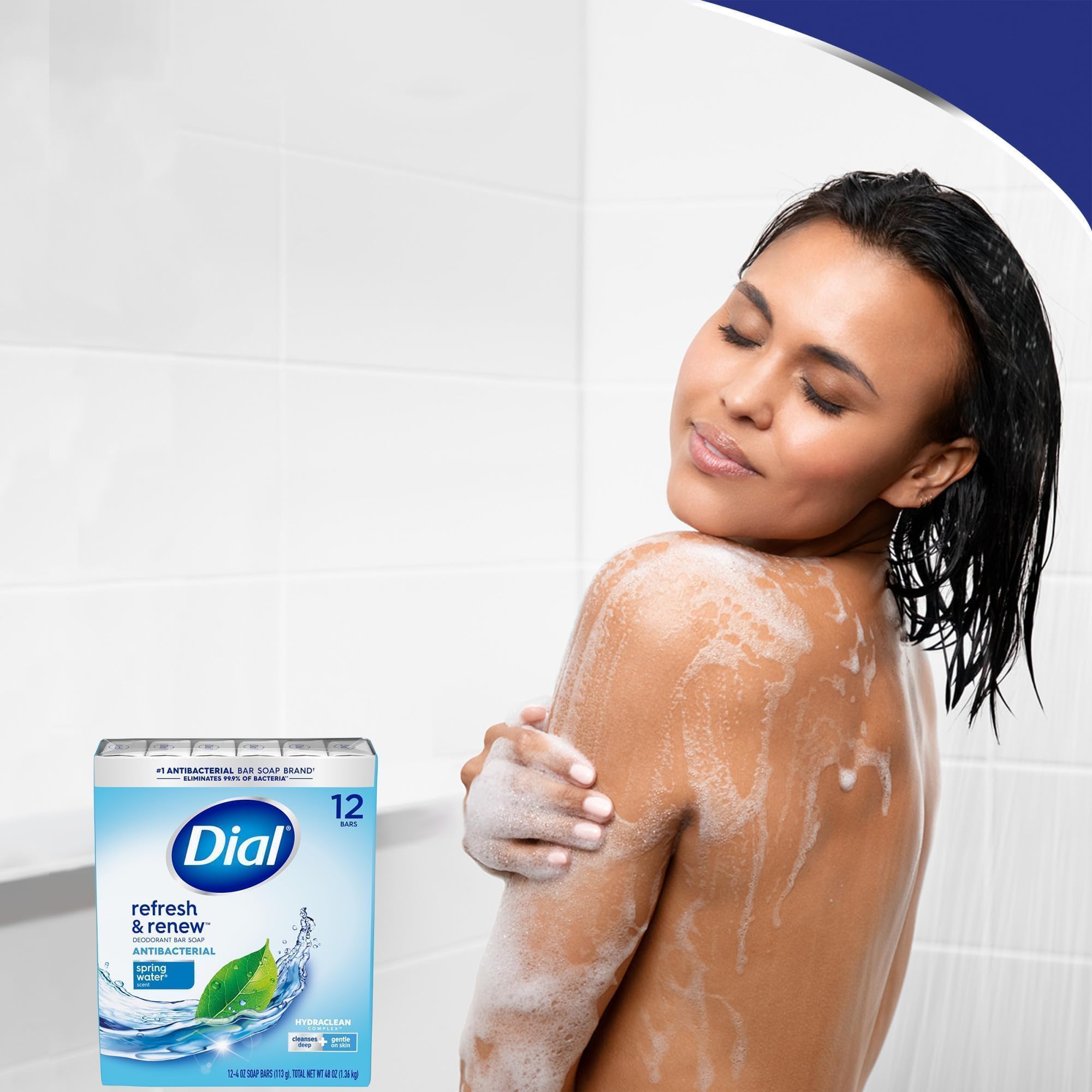 Dial Antibacterial Bar Soap, Spring Water, 32 Bars, 8 Count (Pack Of 4)
