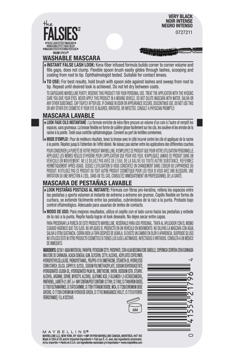 Maybelline New York Makeup Volum' Express The Falsies Waterproof Mascara, Brownish Black, 0.25 Fl. Oz.
