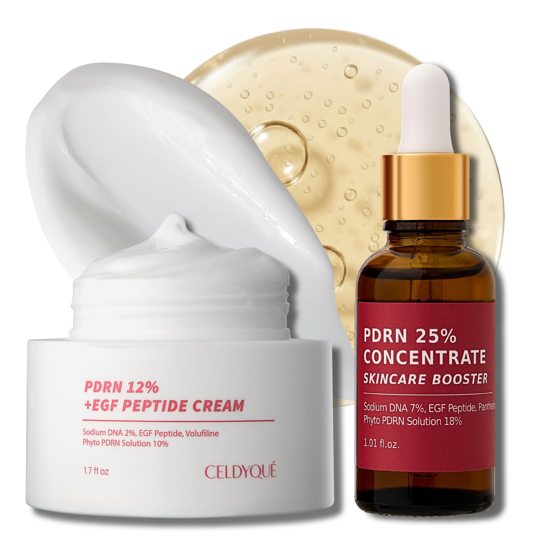 Salmon DNA PDRN & EGF Peptide Duo Set - 25% Concentrate Serum + 12% Cream | Volufiline + Salmon DNA + Phyto PDRN | Post-Micronee