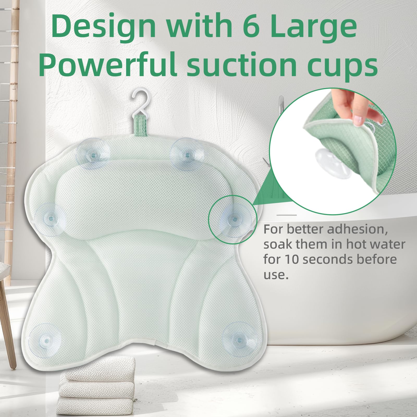 Olaemuo Bath Pillows For Tub, Bath Pillow Luxury Bathtub Pillow, Soft Bath Tub Pillow For Bathtub For Head And Neck,Bathtub Neck