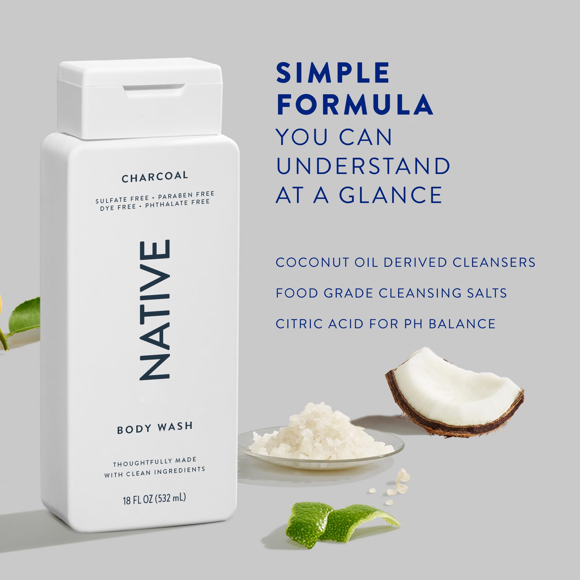 Native Body Wash Contains Naturally Derived Ingredients | For Women & Men, Sulfate, Dye, & Paraben Free Leaving Skin Soft And Hy