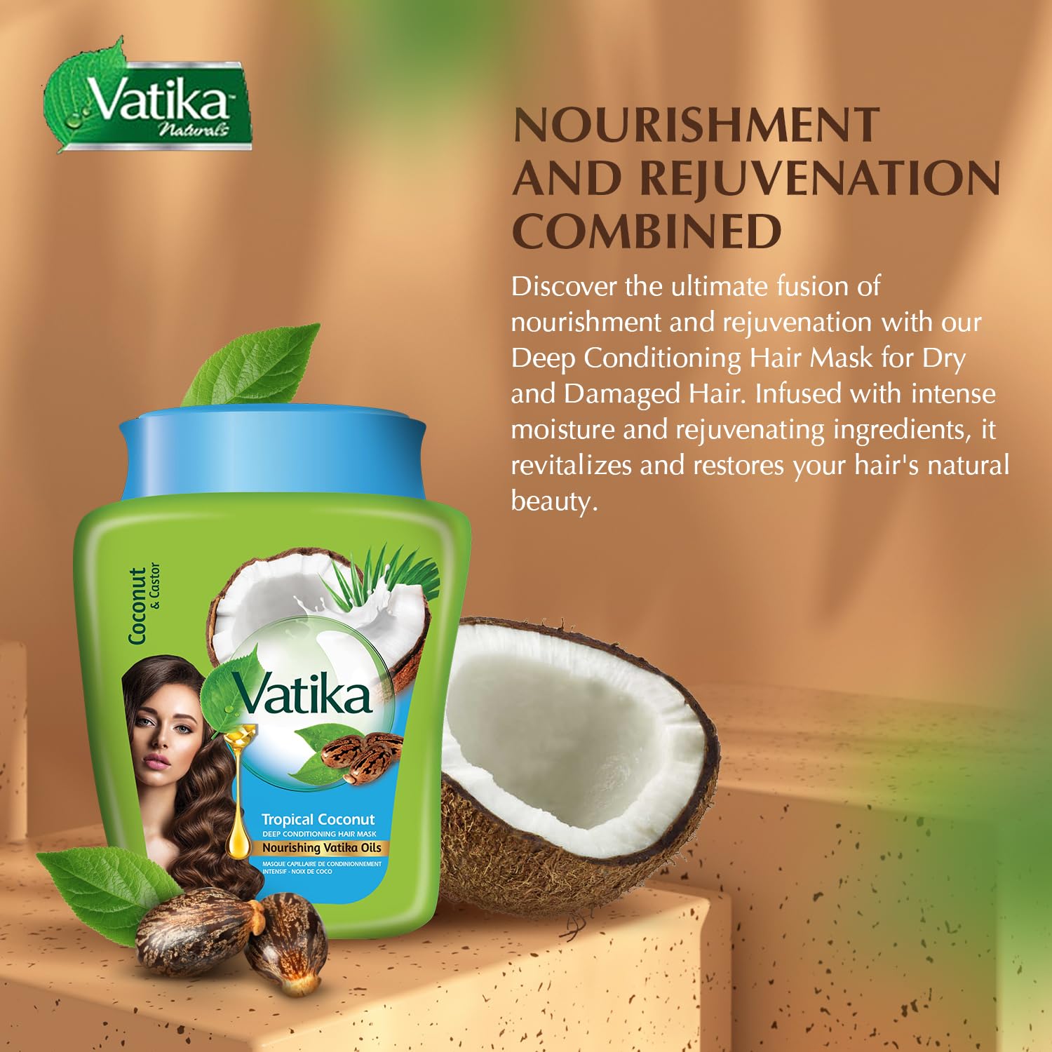Vatika Naturals Multivitamin Tropical Coconut Hair Mask - 500g | For Volume & Thickness | Enriched With The goodness Of Coconut,