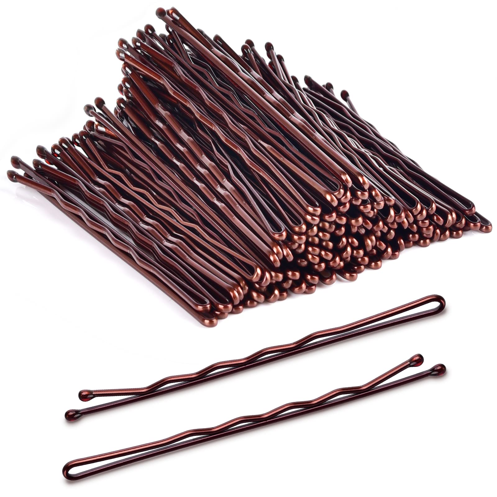 Large Bobby Pins Brown,MORGLES 2.75'' Jumbo Hair Pins Brown Long bobby Pins for Thick Hair for Women Girls with Box-120 count