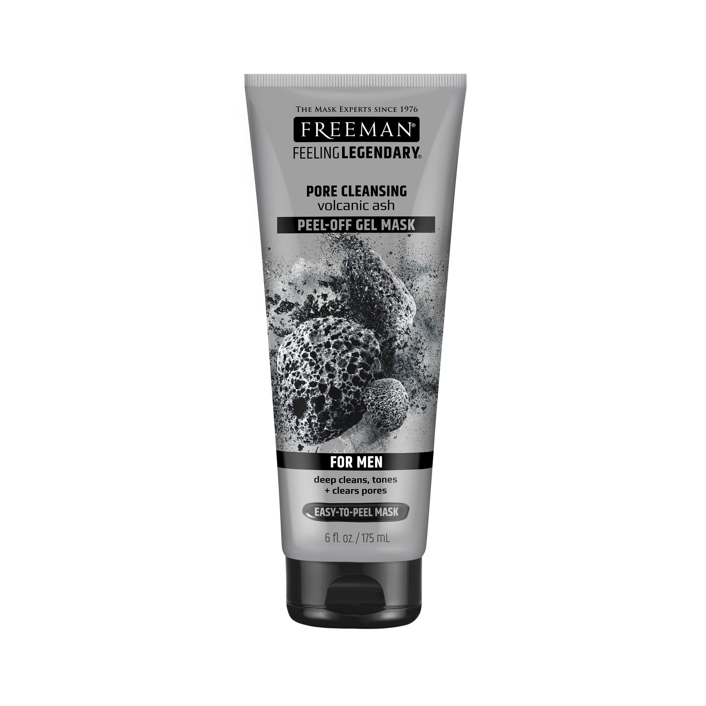 FREEMAN Pore Clearing Volcanic Ash Peel-Off Gel Facial Mask, Deep Cleansing, Removes Dirt From Pores, Not Over-Drying, Easy-to-u