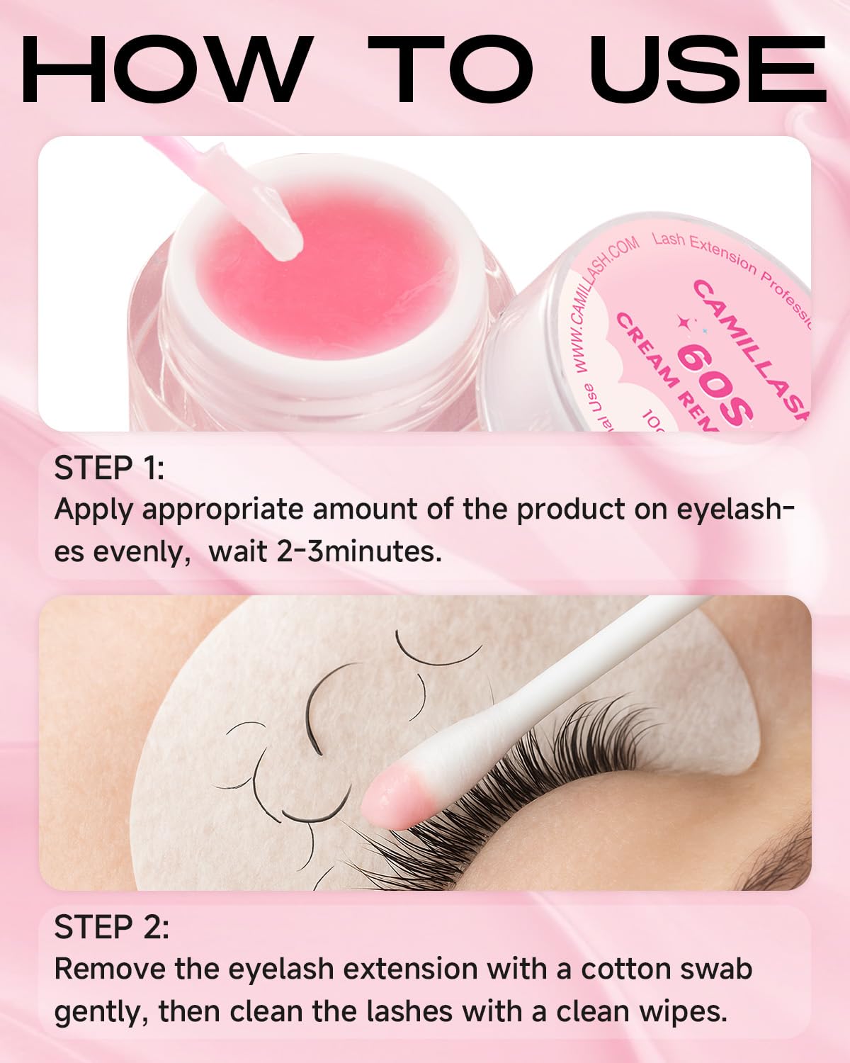 Lash Remover for Eyelash Extensions - Professional Grade, Fast & Gentle Adhesive Glue Dissolver - Suitable for Sensitive Eyes -
