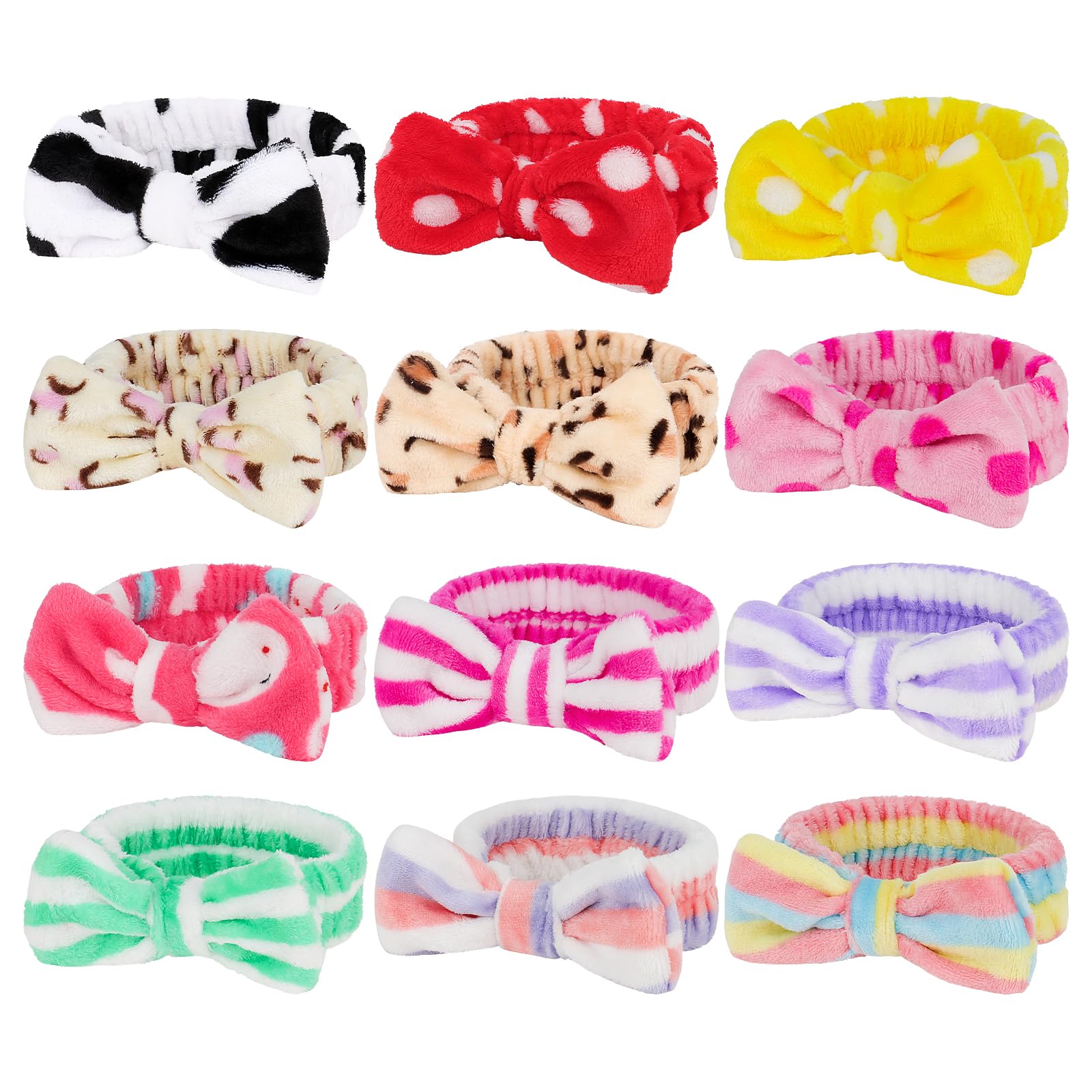 Casoty 12 Pack Spa Headband for Washing Face Shincare Headbands Face Wash Makeup Headband for Women Make up Hair Band Stocking S