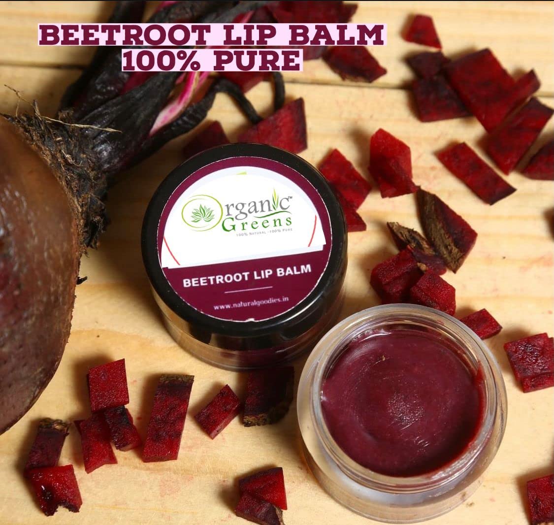 Organic Greens Beetroot Lip Balm 10G | Nourishing & Moisturizing Lip Care | Helps Soften Dry & Chapped Lips | Daily Lip Balm For