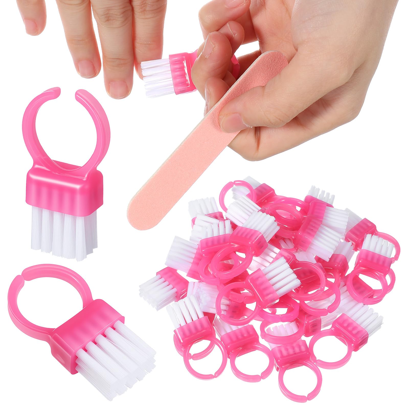 Nail Brush Rings, 30Pcs Mini Nail Brushes, Hand Fingernail Brush Cleaner Scrubbing Kit, Small Portable Nails Scrubber Brushes Na