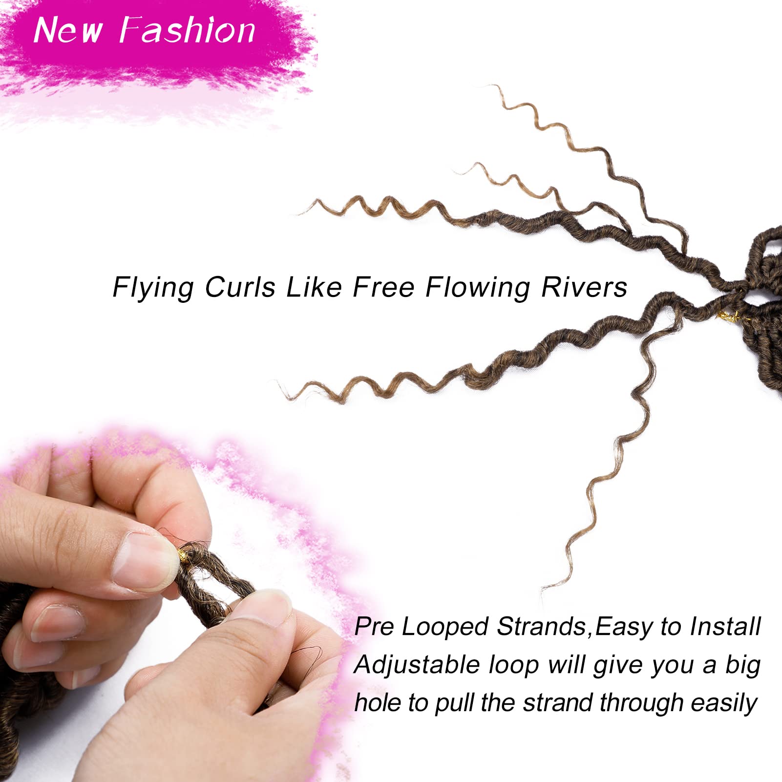Goddess Locs Crochet Hair 14 Inch 7 Packs Ombre Boho Faux Locs Crochet Hair for Black Women Pre Looped Crochet Locs with Curly E