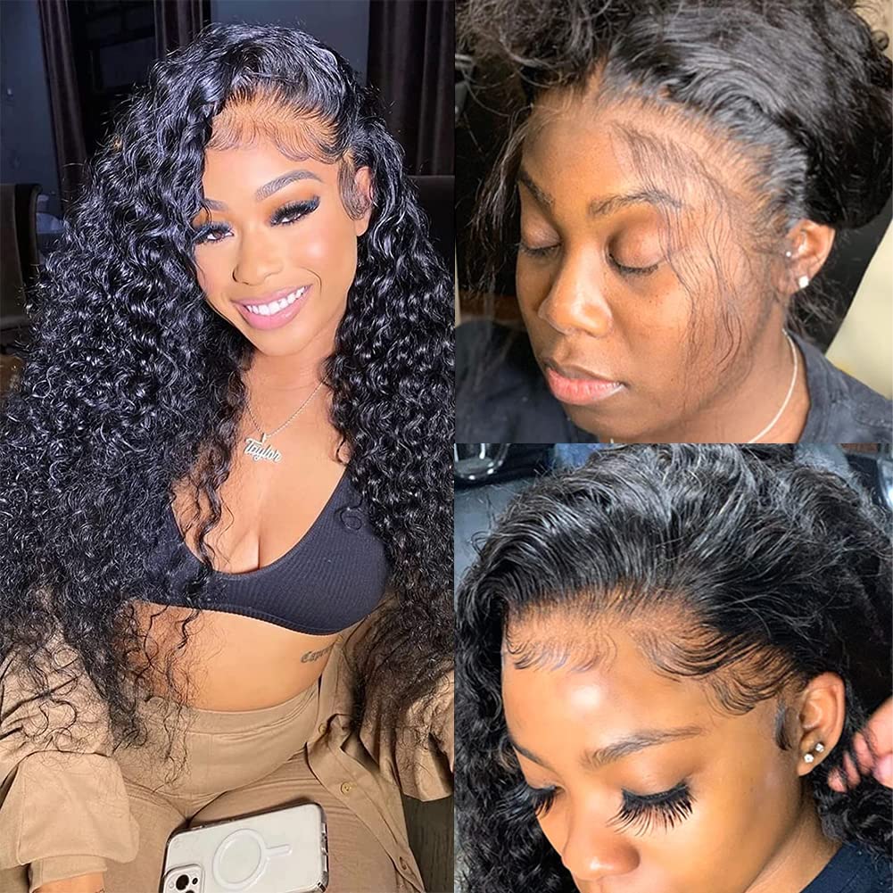 Alibeauty 13X4 Lace Frontal Wigs Human Hair With Baby Hair For Black Women 220% Density Hd Transparent Lace Front Wigs Human Hai