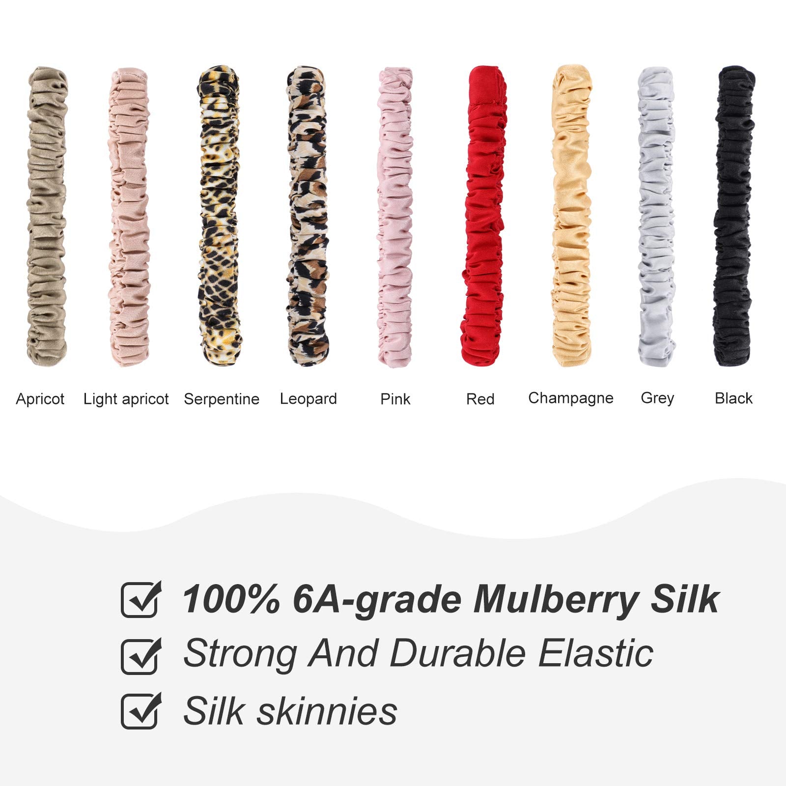 Chuangdi 9 Pieces Thanksgiving and Christmas Gifts Silk Scrunchies for Long Hair Silk Hair Ties Scrunchies for Women Girls Elast