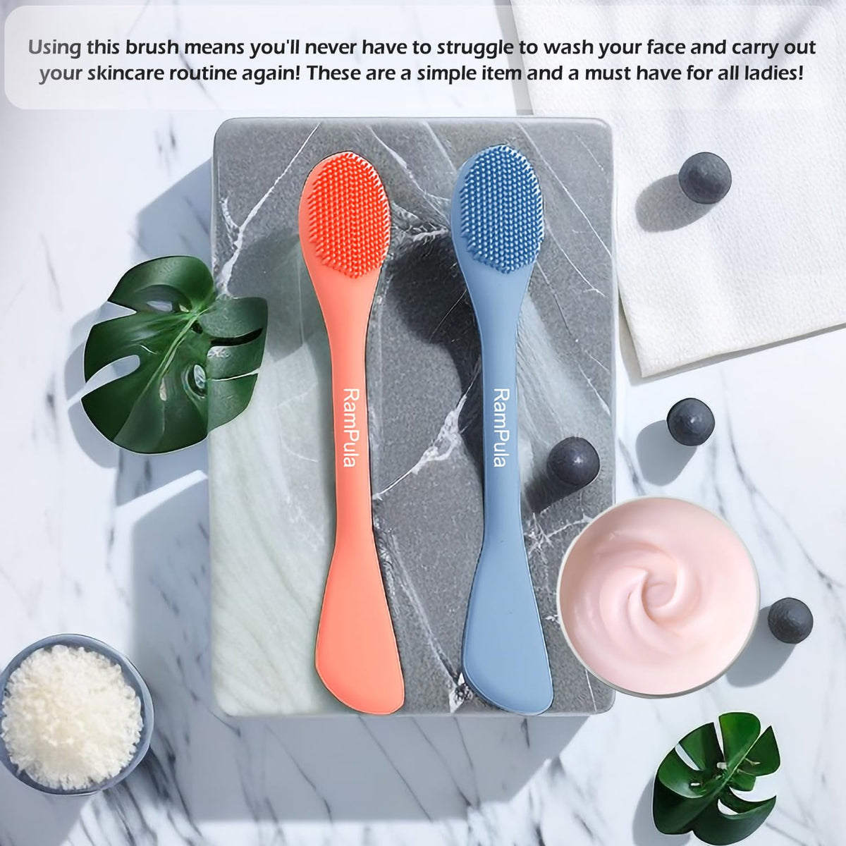 Rampula Silicone Face Mask Brush, Face Scrubber For Gentle Exfoliating ...
