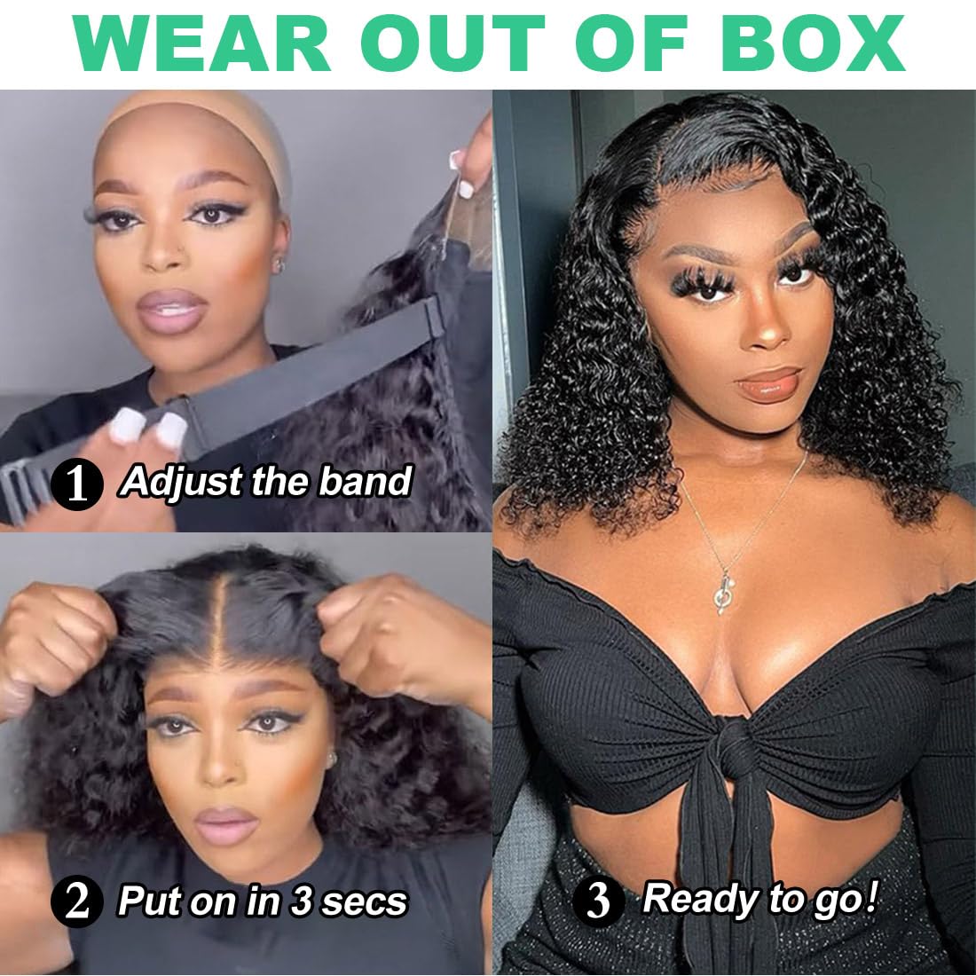 Wavymy Wear And Go Glueless Bob Wig Human Hair Pre Plucked Pre Cut 6X4 Hd Lace Front Wigs Ready To Wear Water Wave Closure Wigs