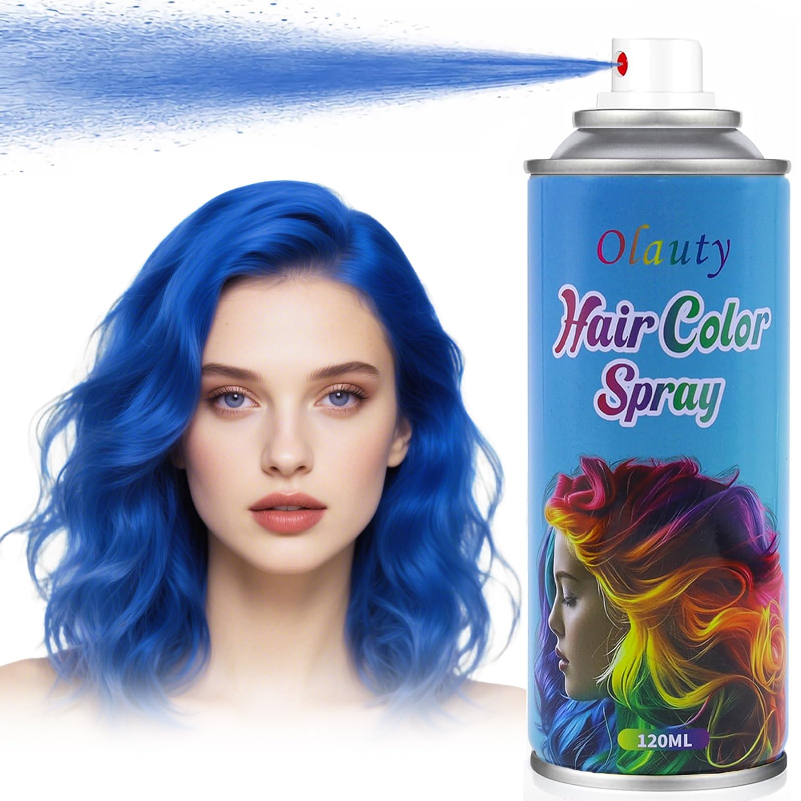 Blue Hair Spray, Temporary Hair Color Spray for Kids Women, Temporary Hair Dye, Blue Hair Dye, Washable Hair Color Wax NonStick