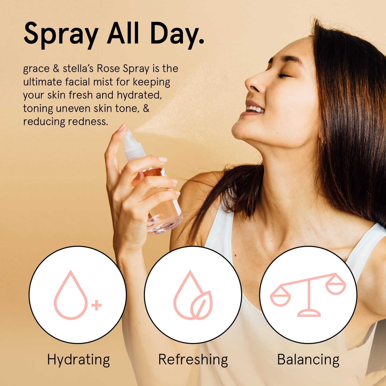 Grace & Stella Award Winning Rose Water Facial Spray (30Ml) - Vegan - Rose Water Spray Toner For Face - Rose Spray Facial Mist -