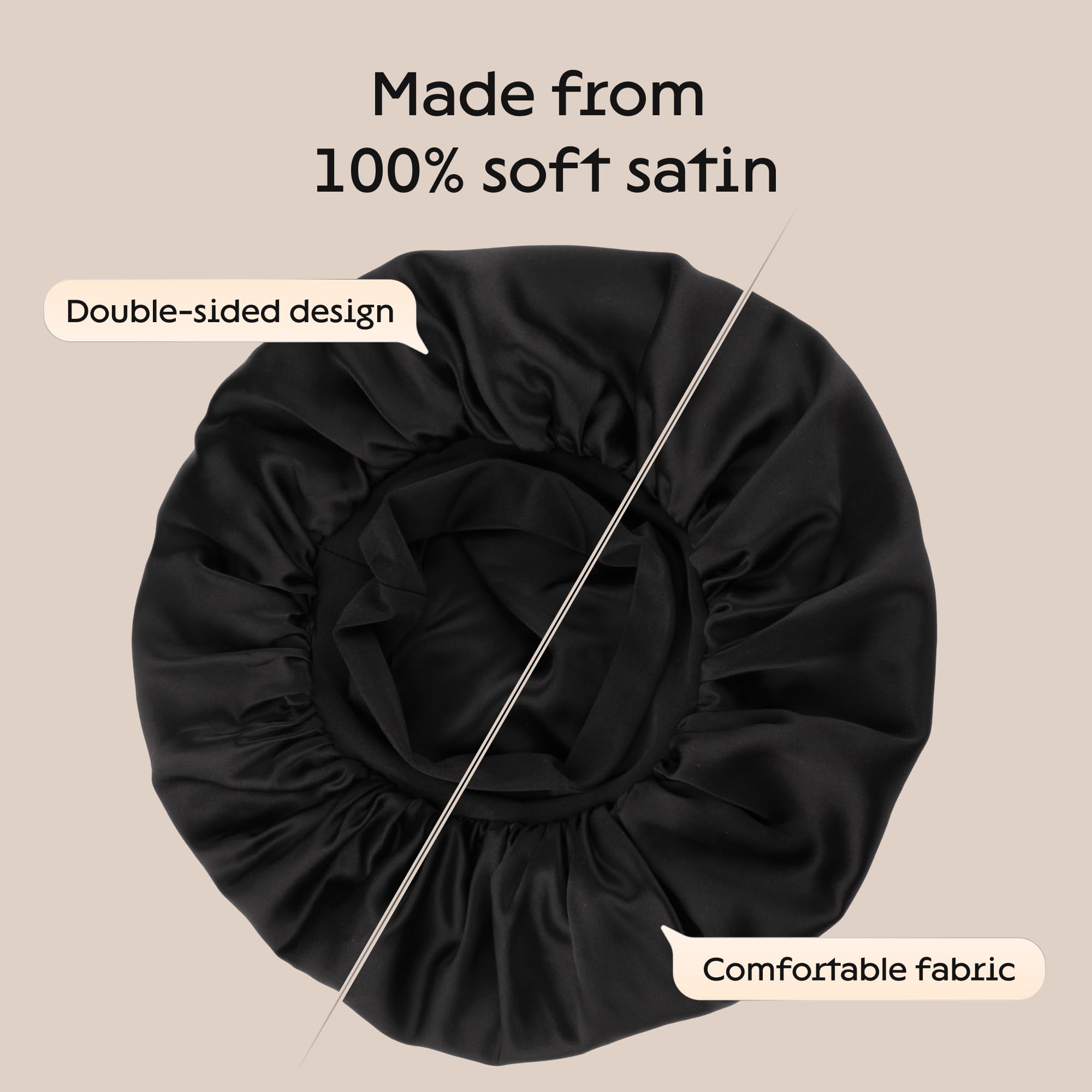 Niagara Satin Bonnet For Men - Reversible Night Cap - Bonnet For Sleeping Men - Mens Bonnet For Curly Hair - Large Bonnet With D