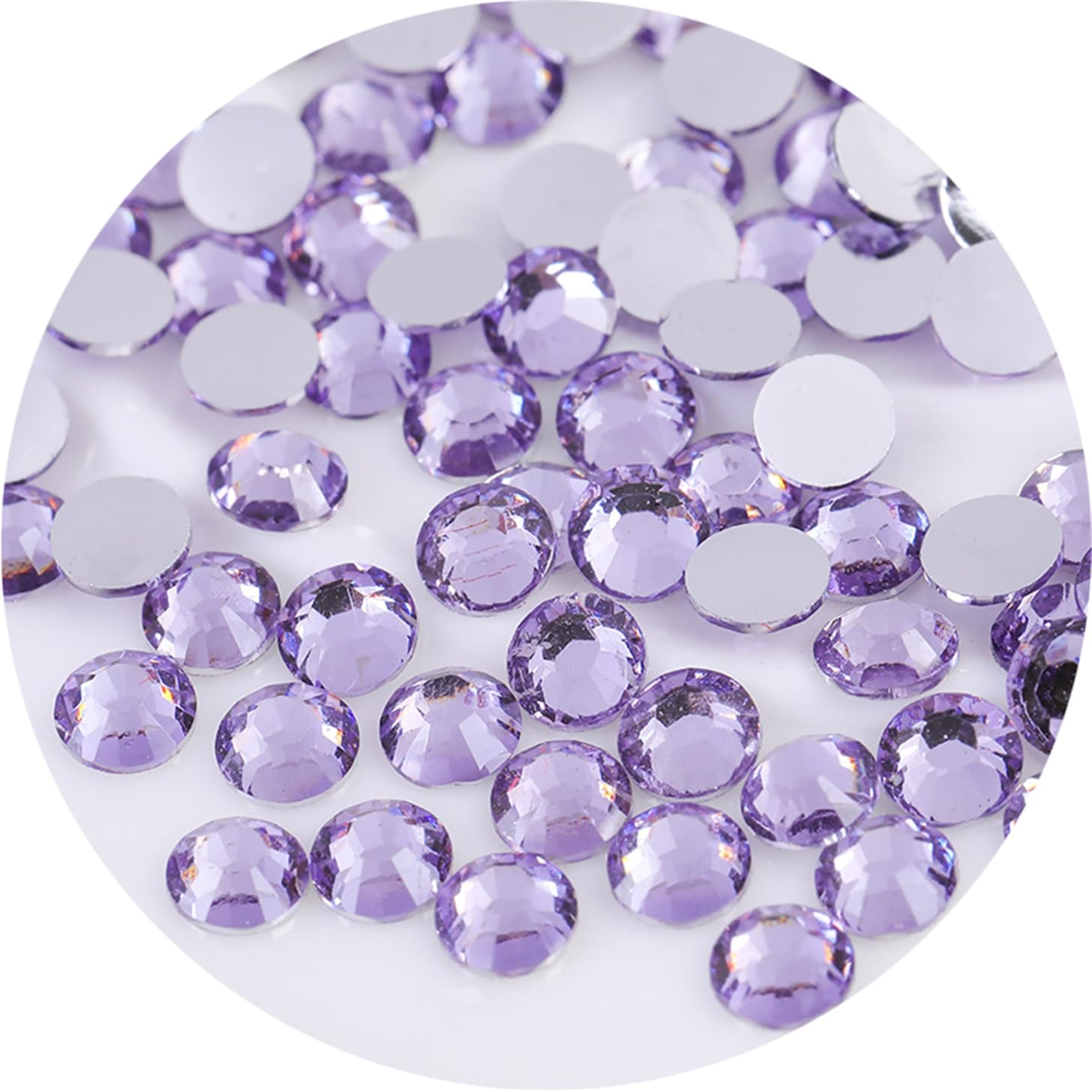1440 Pcs SS20 5mm Flatback Rhinestones for Nails Art Crafts Glitter Round Gems Crystals DIY Clothes Shoes(Light Purple)