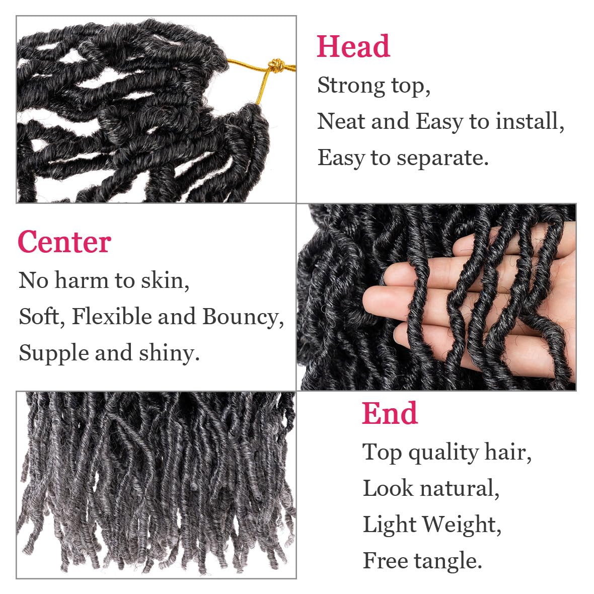 Leeven 108 Strands Ombre Grey Soft Locs Crochet Hair 12 Inch 6 Packs Pre Looped New Faux Locs Dreadlocks Crochet Locs Braids Hai