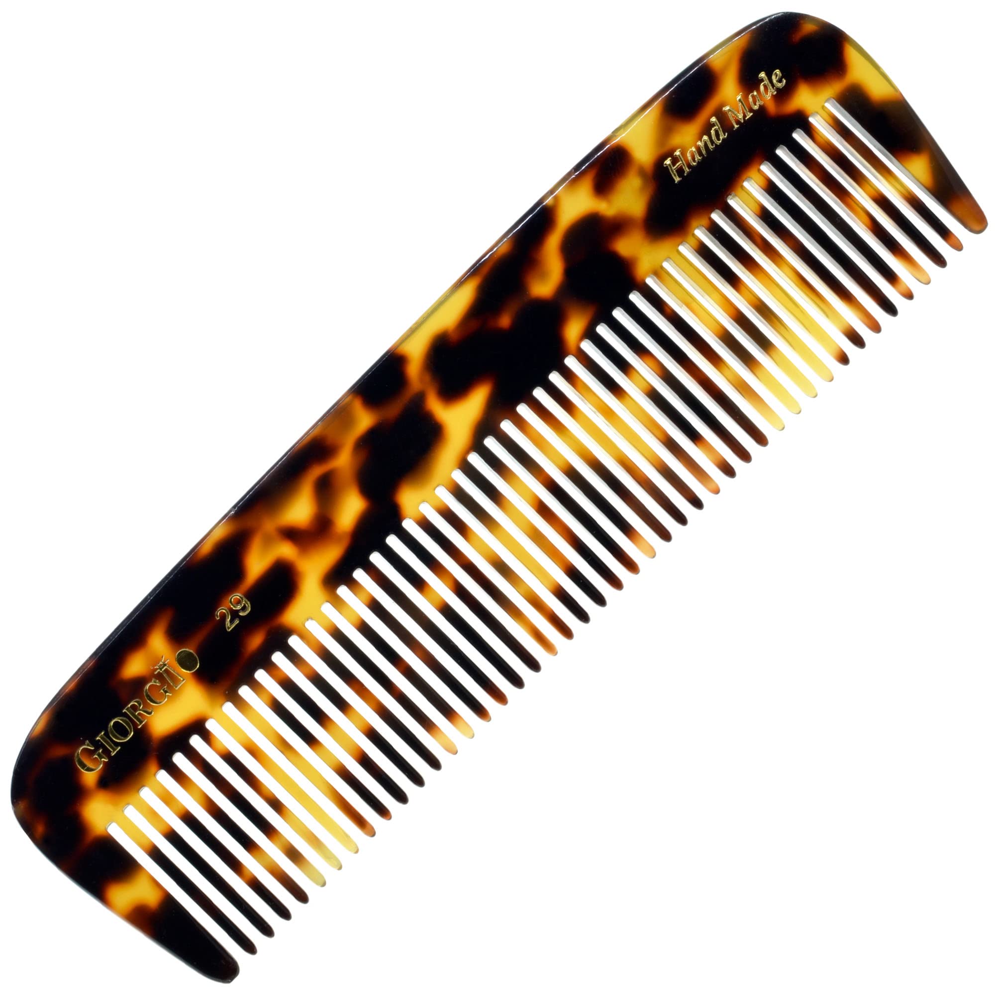 Giorgio G29 Handmade All Fine Tooth Pocket Comb for Men, Hair Comb Straightener for Everyday Grooming Styling Hair, Mustache and