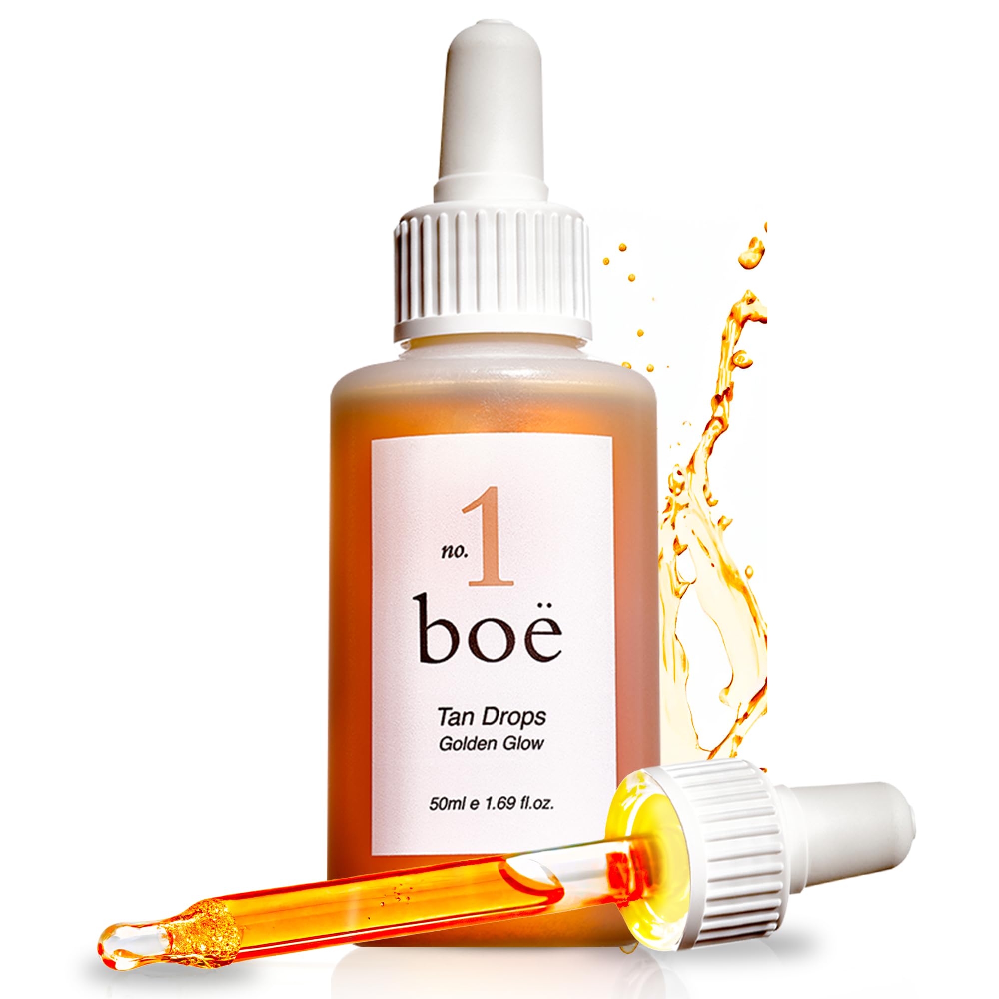 Bo No.1 Face Tanning Drops  Fast Drying, StreakFree Self Tanner for Face & Body  Mix with Moisturizer or Skincare  Hydrating