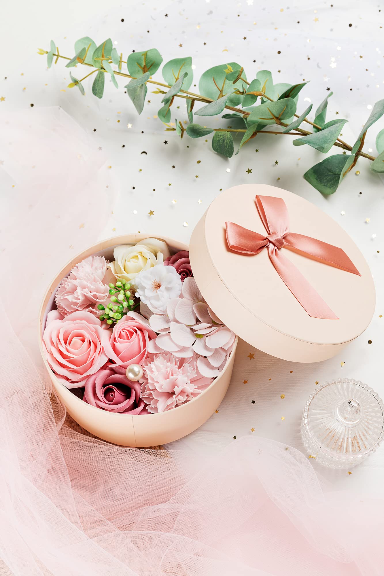 Luxury Beautiful Flora Scented Roses/Carnation Flower Bath Soap With Stem, Flower Soap In Gift Box, Gift For Birthday/Valentine'
