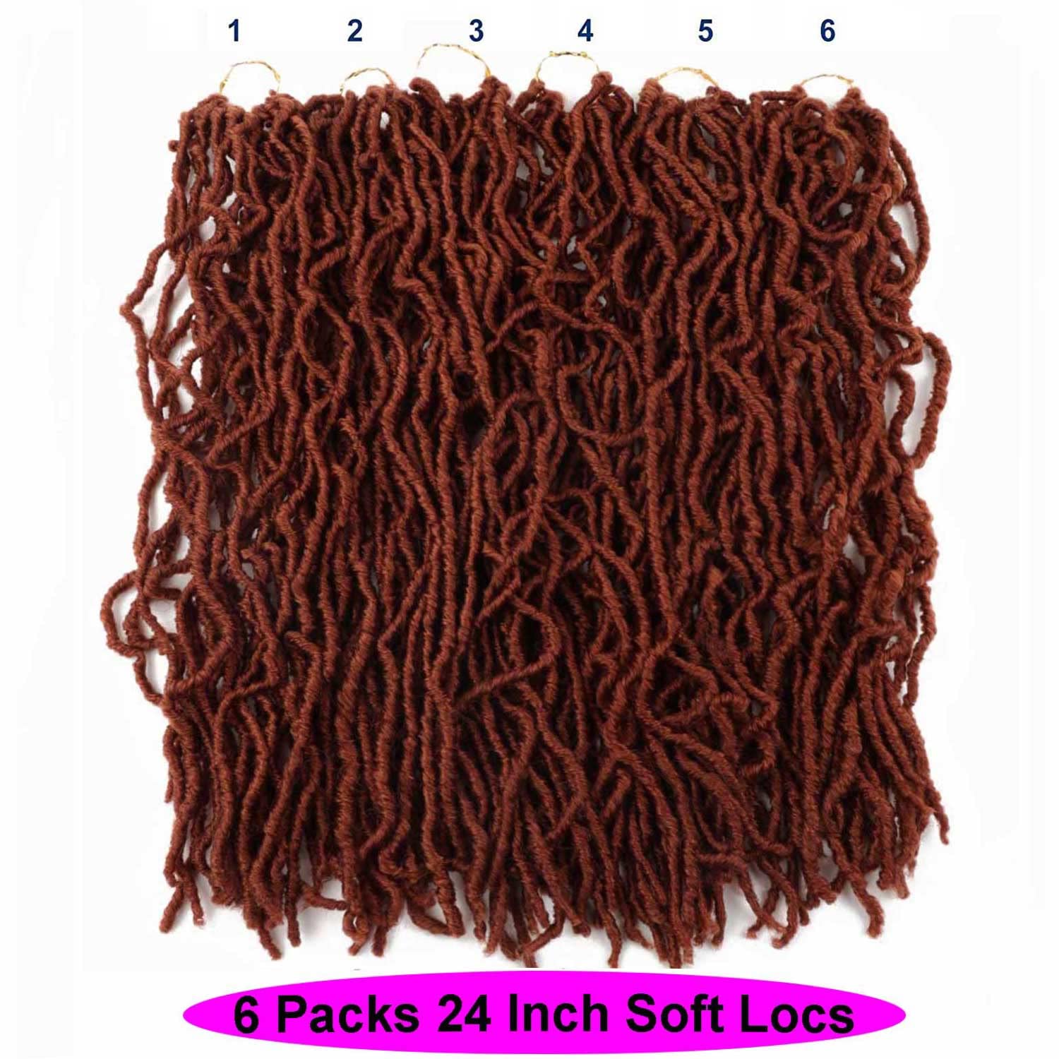 6 Packs Soft Locs Crochet Hair Pre Looped 24 Inch Faux Locs Crochet Braids Goddess Locs Dreadlocs Synthetic Hair For Black Women