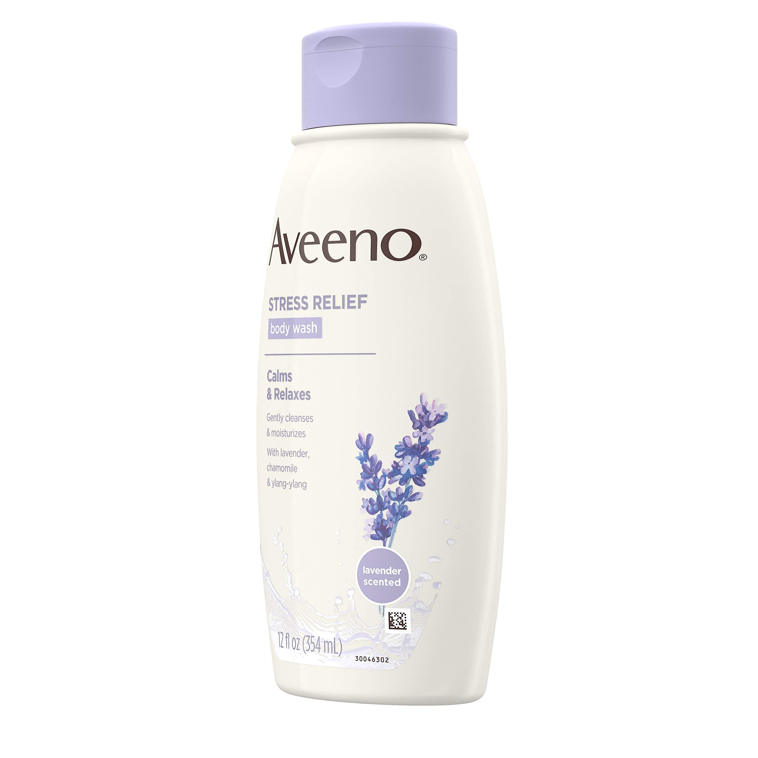 Aveeno Stress Relief Body Wash With Soothing Oat, Lavender, Chamomile & Ylang-Ylang Essential Oils, Dye- & Soap-Free Calming Bod