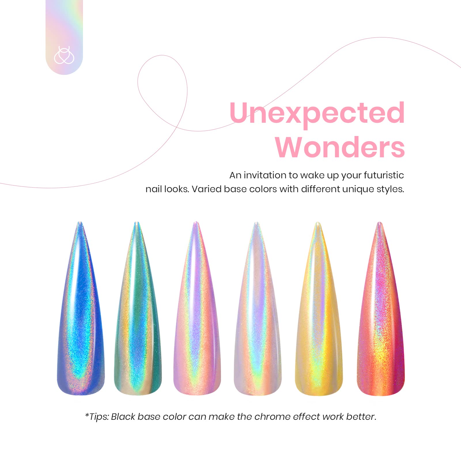 Beetles Chrome Nail Powder Metallic Mirror Effect Holographic Aurora Iridescent Nail Art Decoration for Gel Polish Glitter Premi