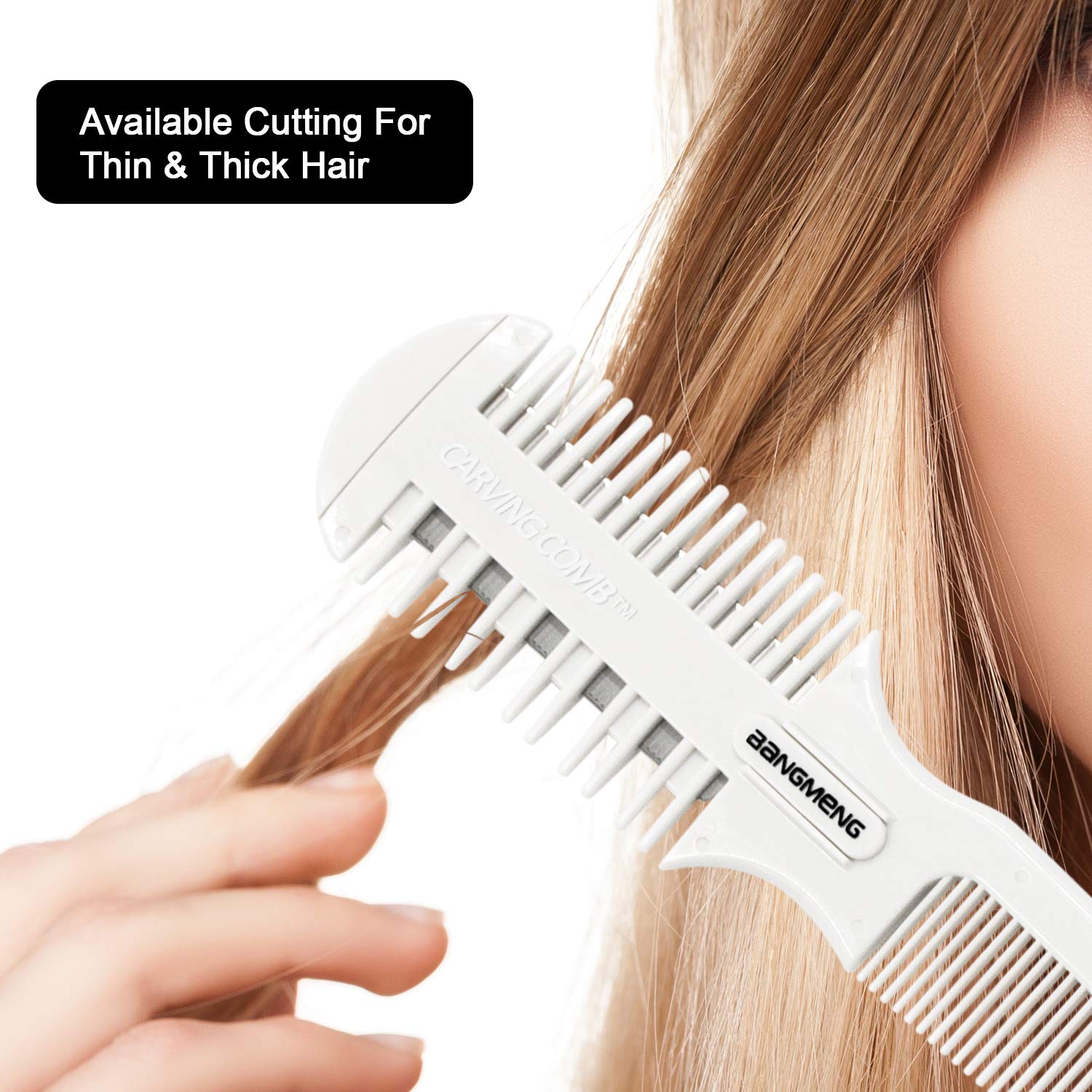 BANGMENG Hair Cutter Comb,Shaper Double Edge Razor,Split Ends Hair Trimmer Styler, For Thin & Thick Hair Cutting and Styling, Ex