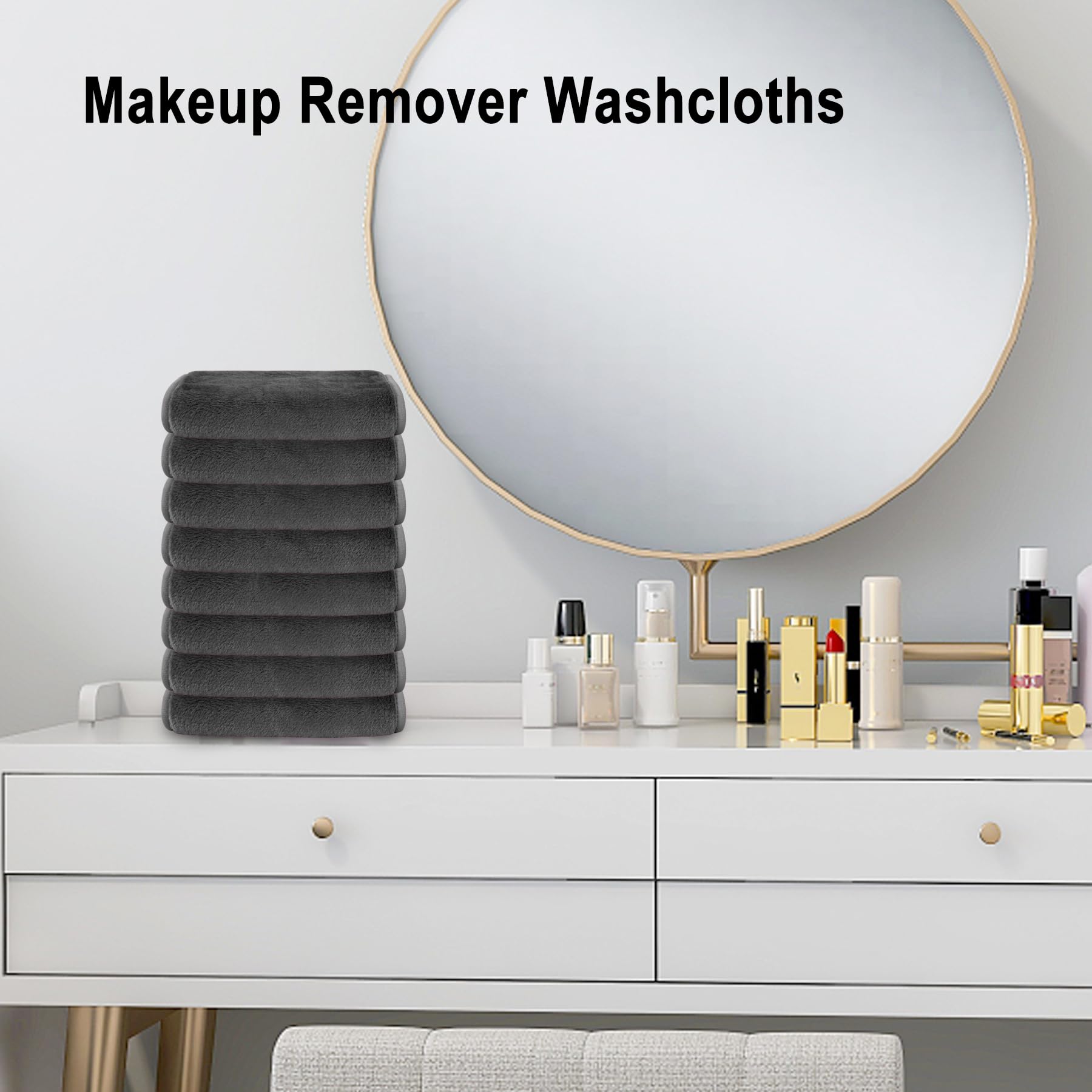 Kodamo Makeup Remover Cloth, 13'' X 7'' Microfiber Face Cloths For Washing Face, Reusable Soft Makeup Remover Towels For Women,